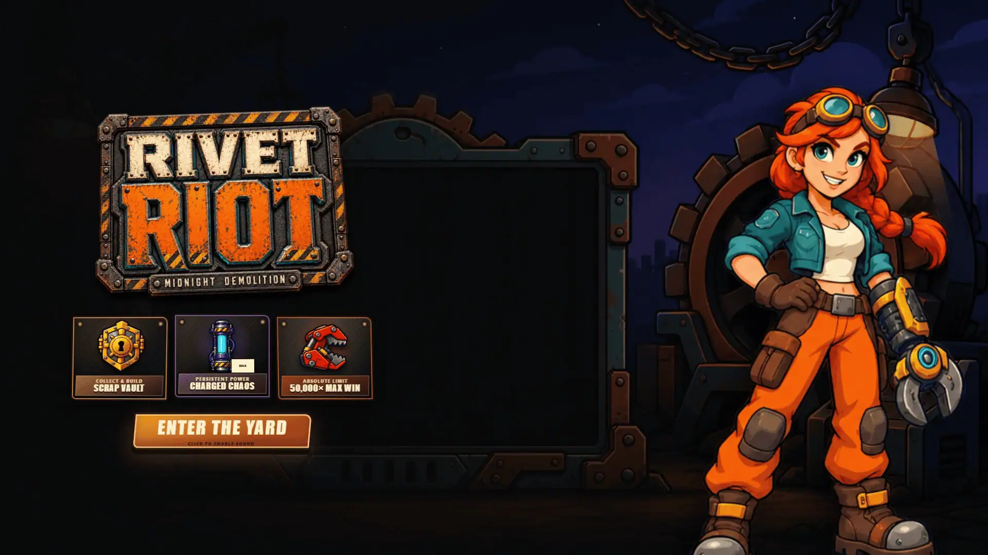 Rivet Riot slot intro screen
