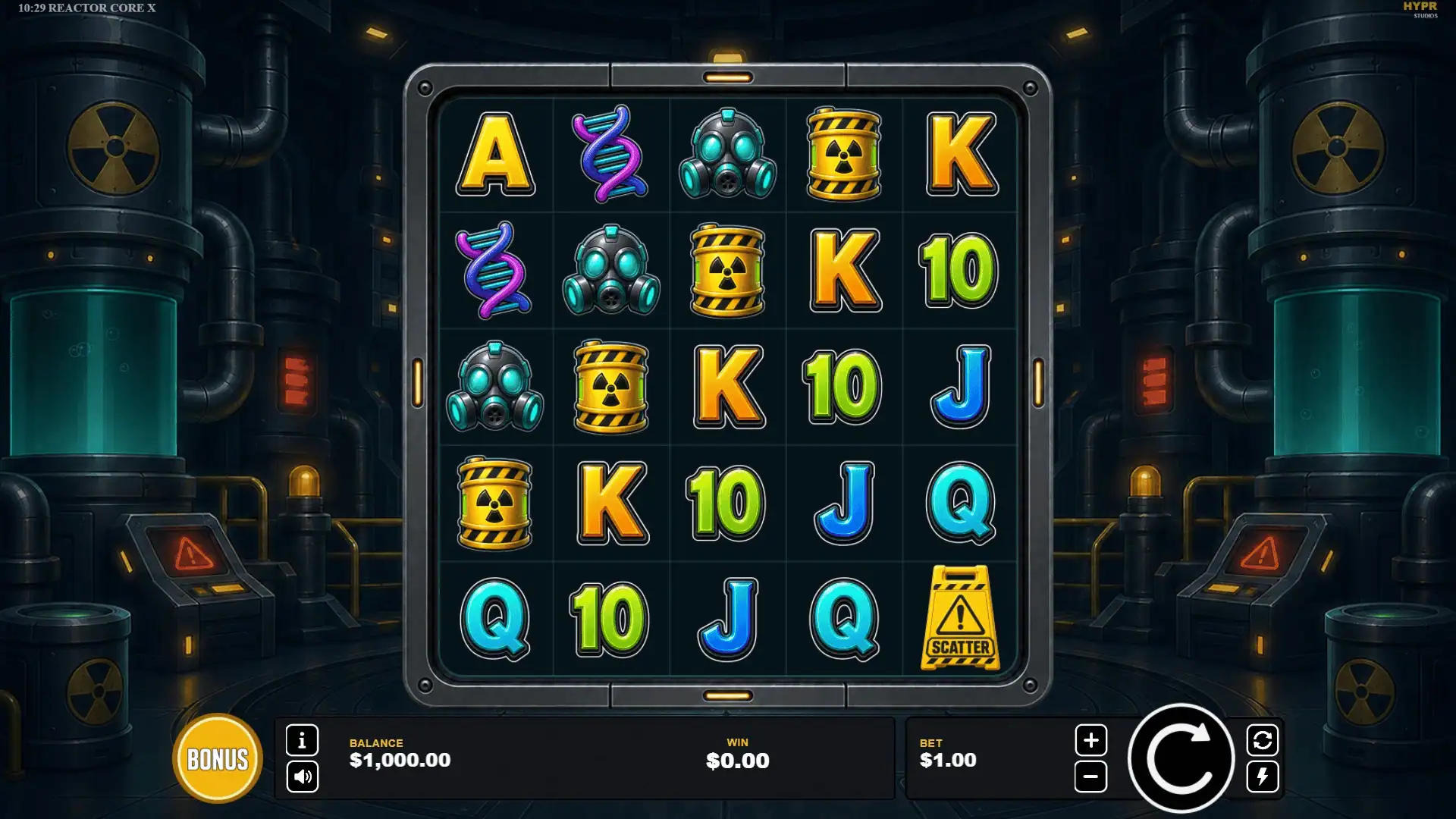 Reactor Core X slot gameplay reels