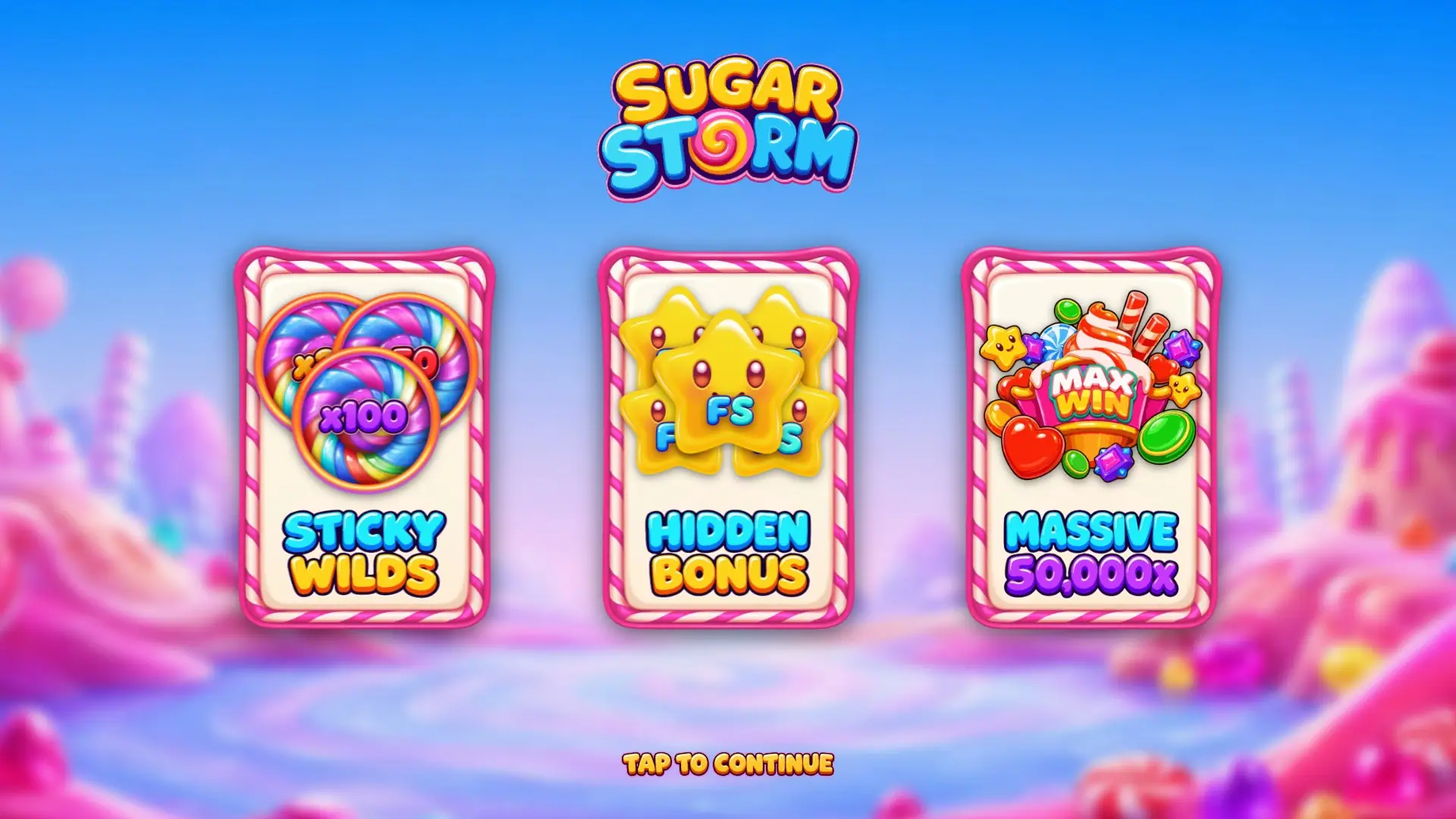 Sugar Storm slot intro screen