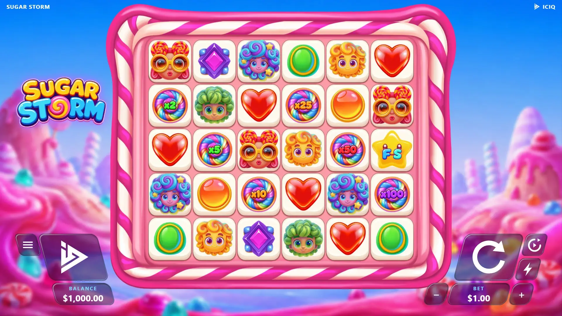 Sugar Storm slot gameplay reels