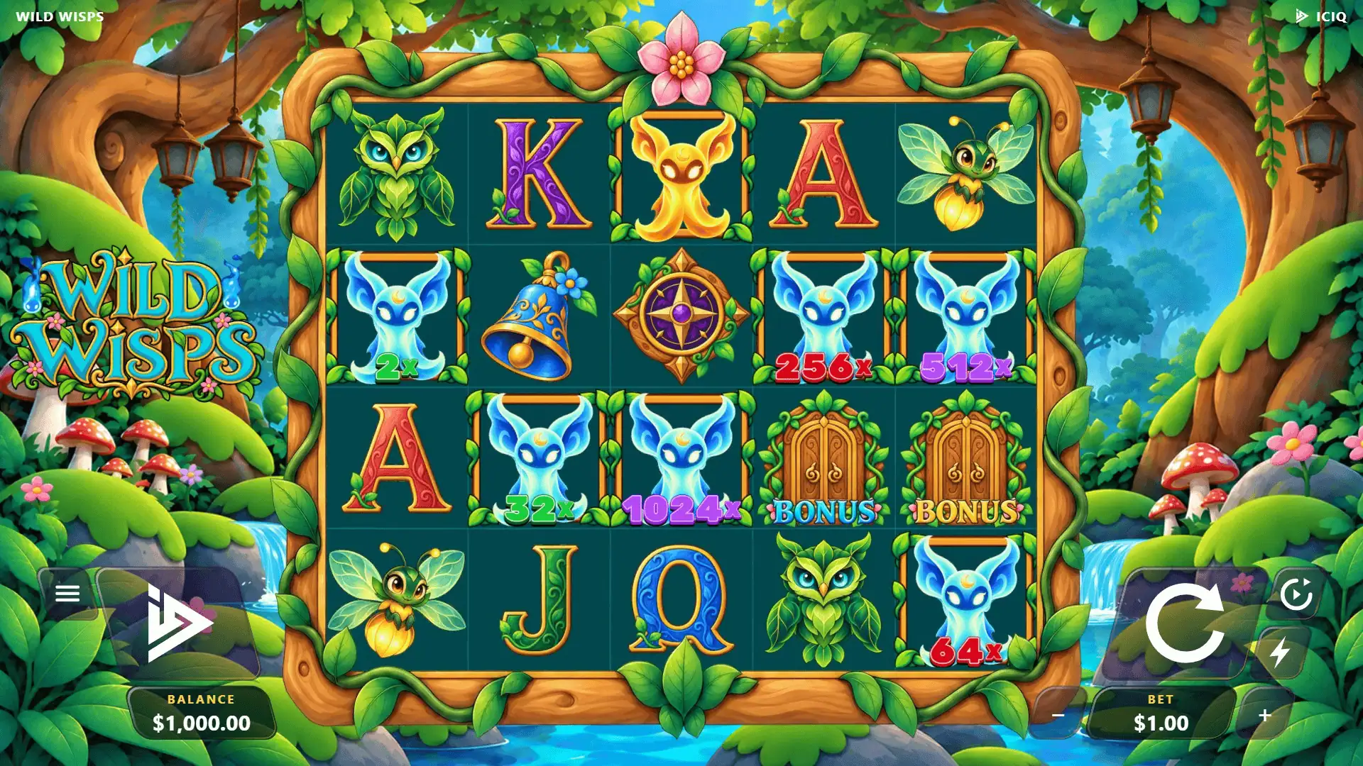 Wild Wisps slot gameplay reels