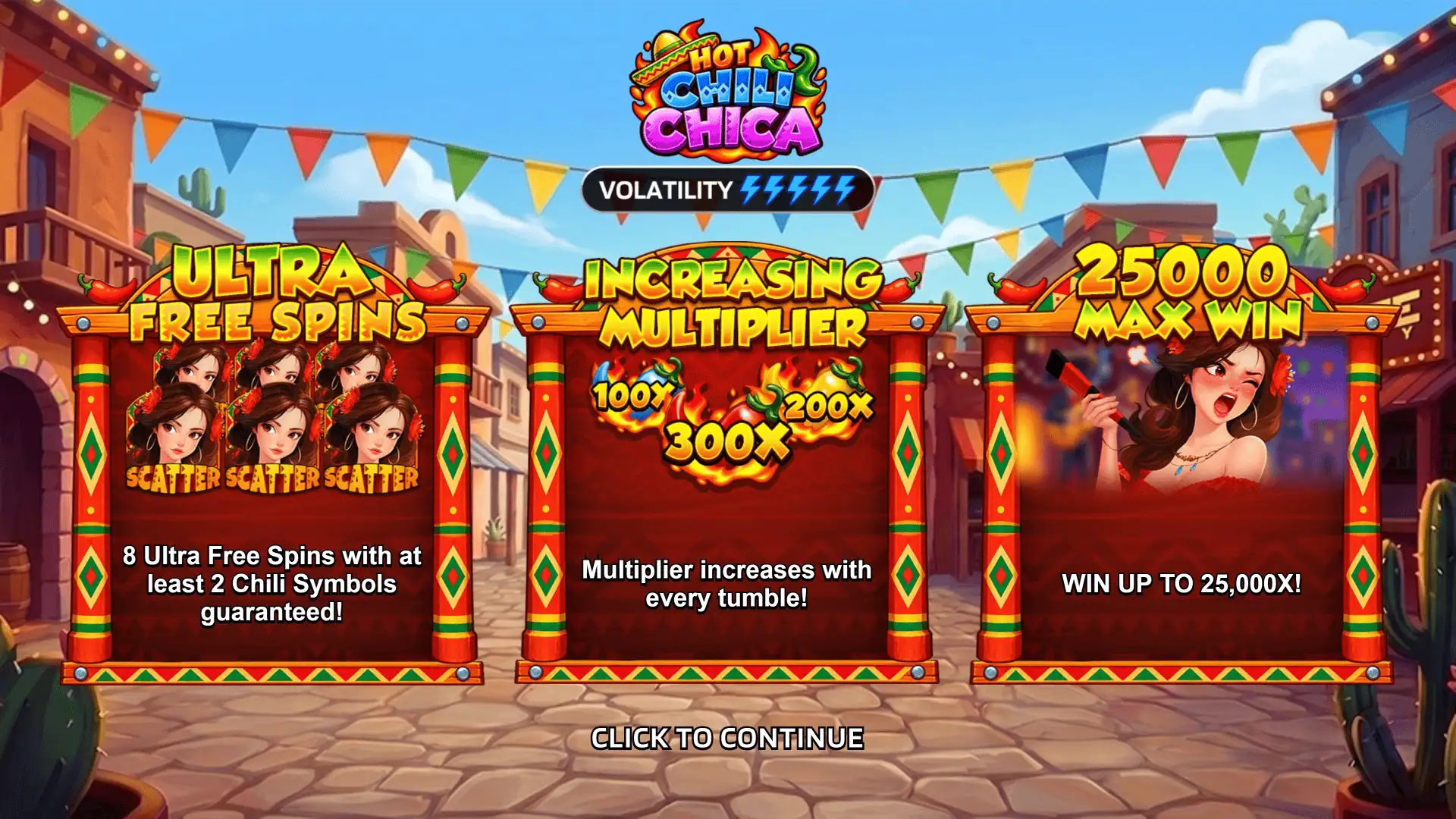 Hot Chili Chica slot intro screen
