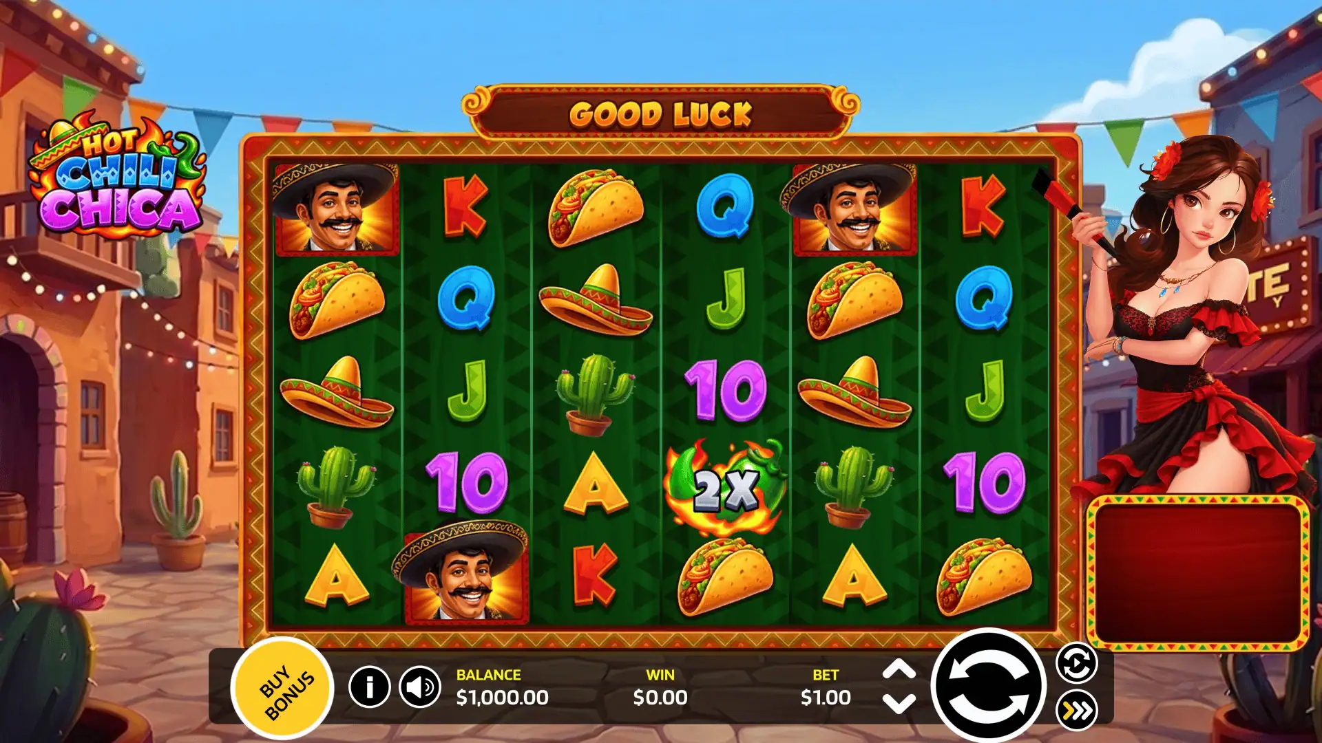 Hot Chili Chica slot gameplay reels