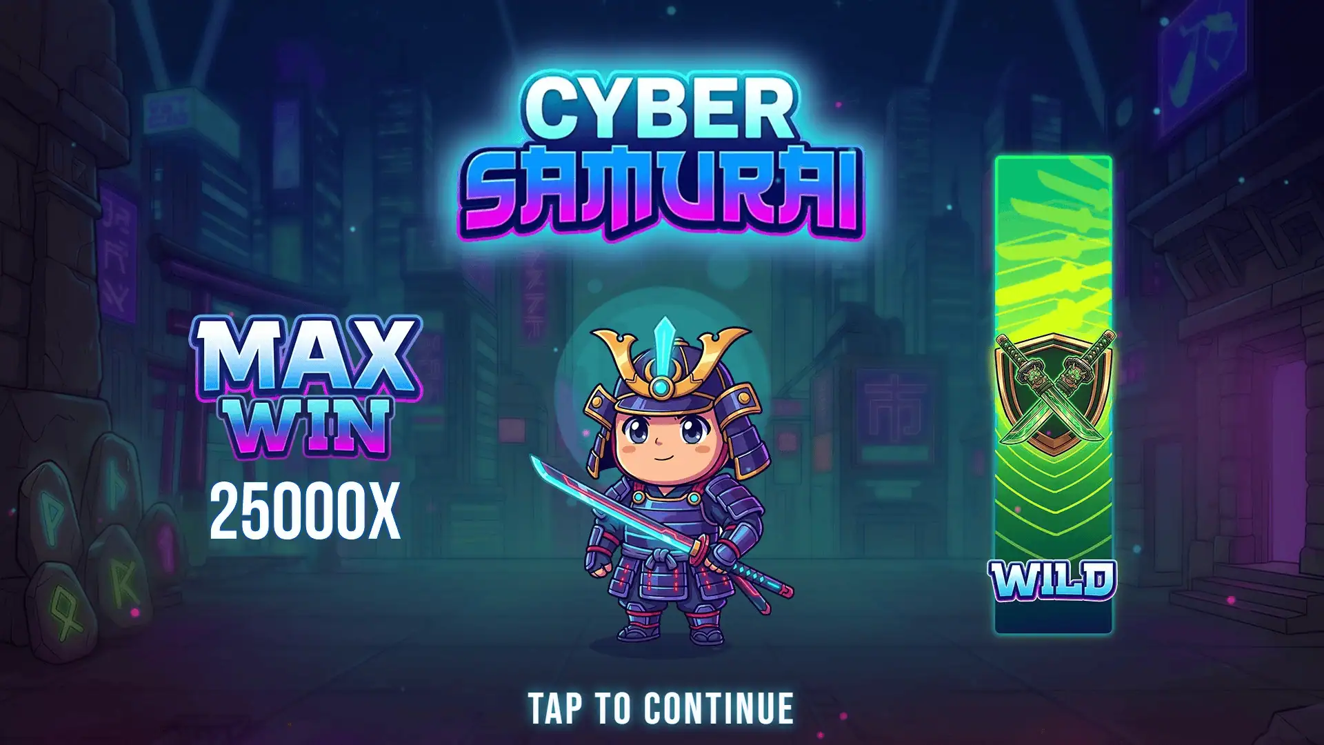 Cyber Samurai slot intro screen