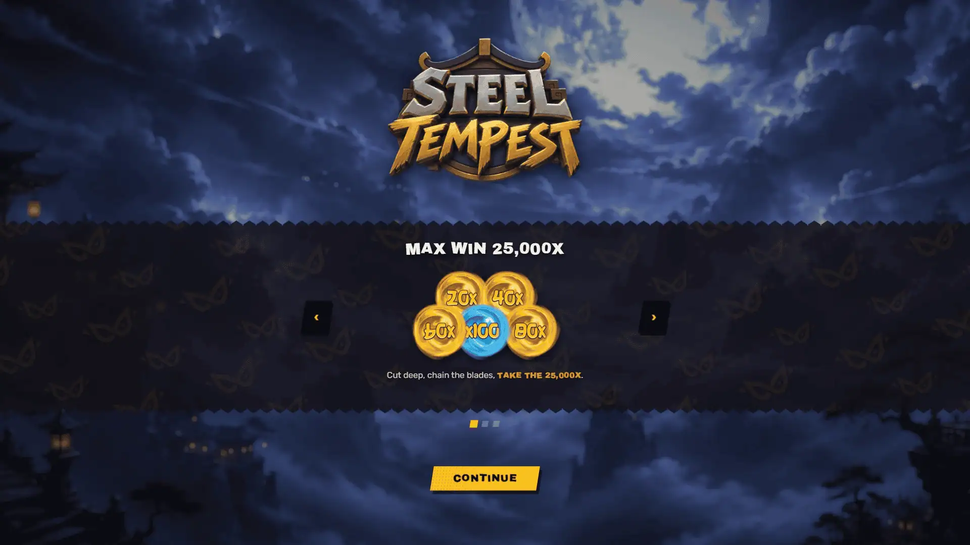 Steel Tempest slot intro screen