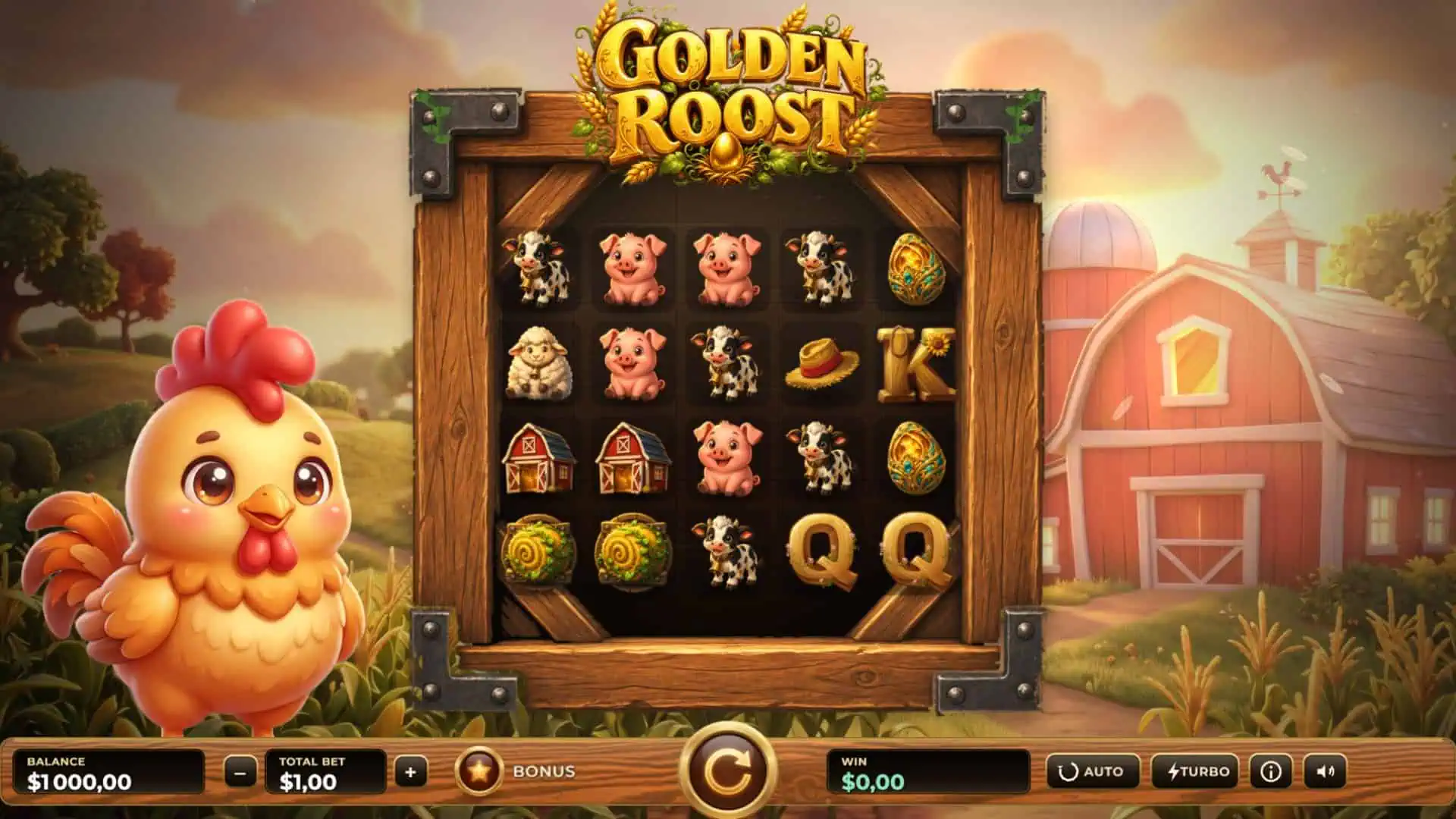 Golden Roost slot gameplay reels
