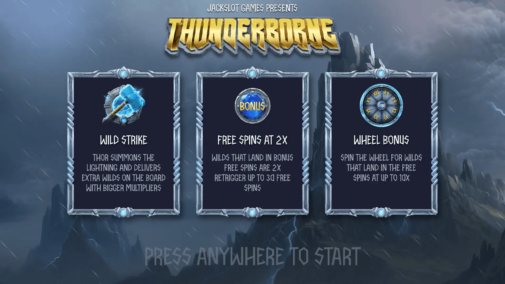 Thunderborne slot intro screen