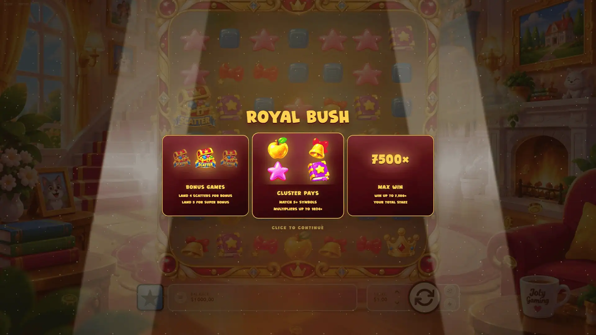 Royal Bush slot intro screen