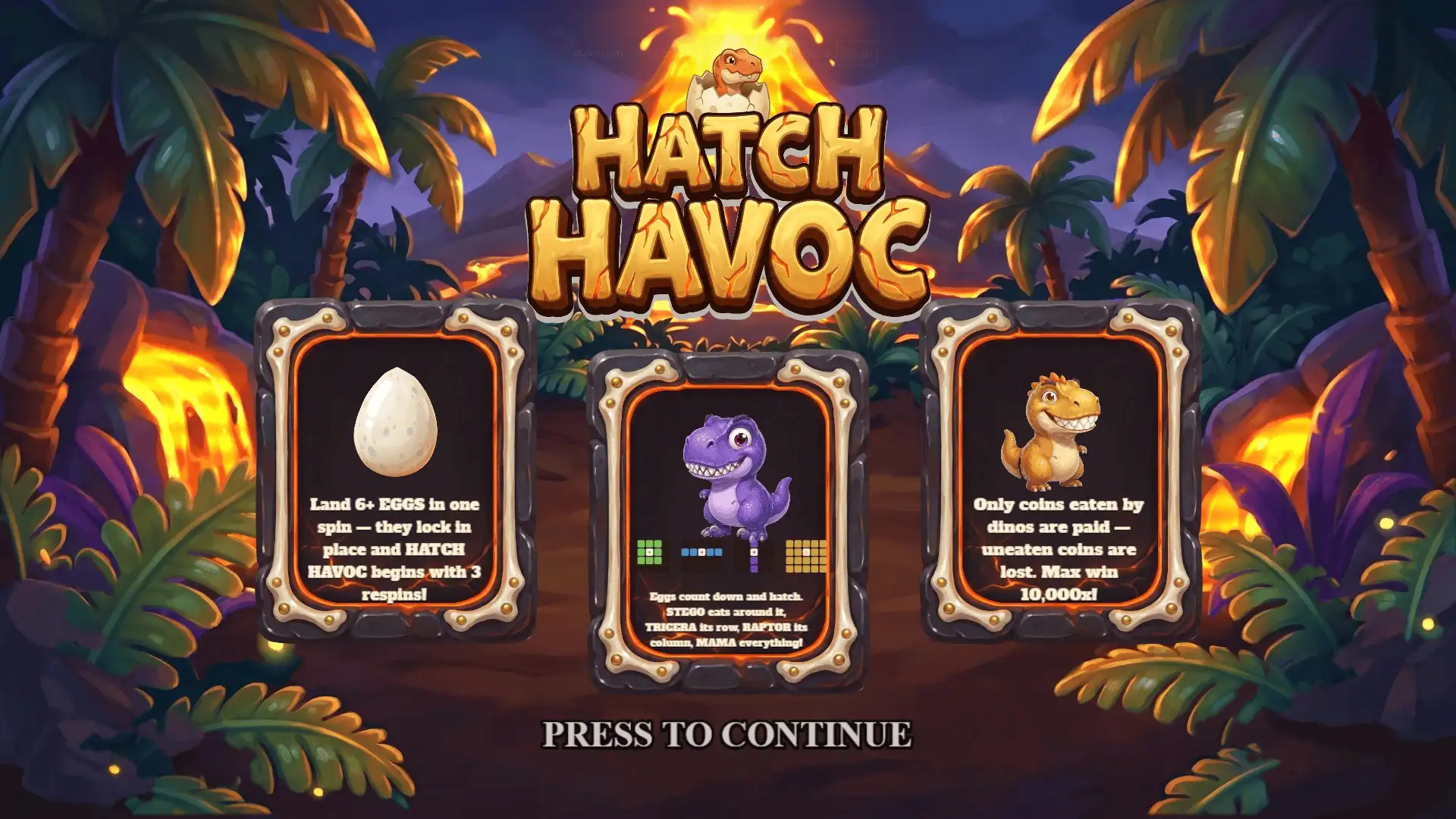 Hatch Havoc slot intro screen