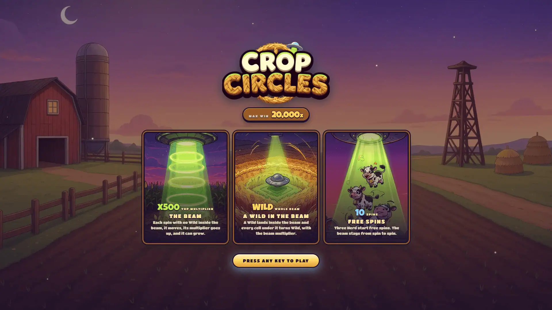Crop Circles slot intro screen