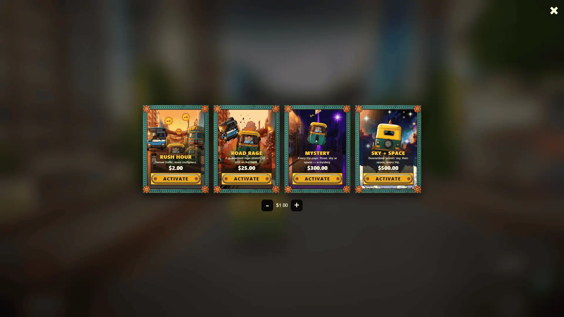 Tuk Tuk Auto bonus buy menu