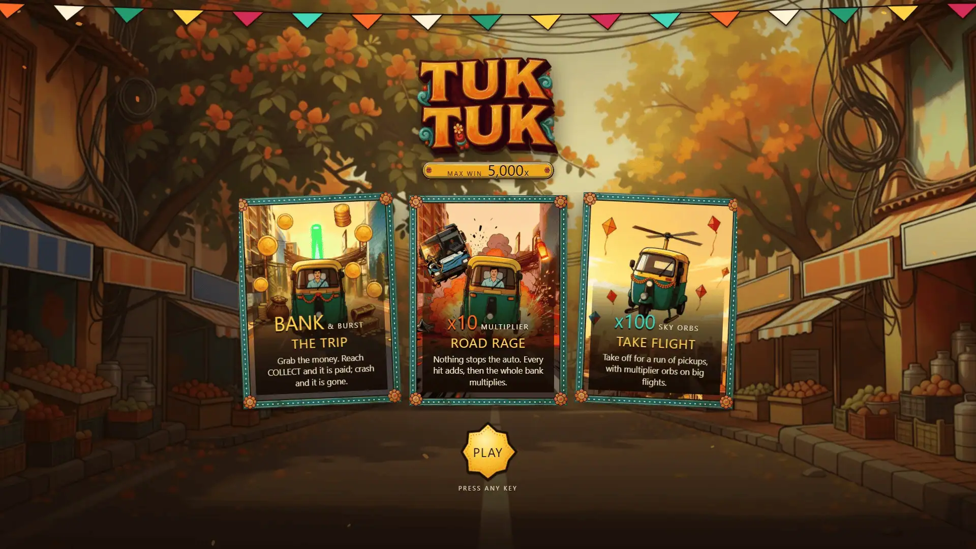 Tuk Tuk Auto slot intro screen