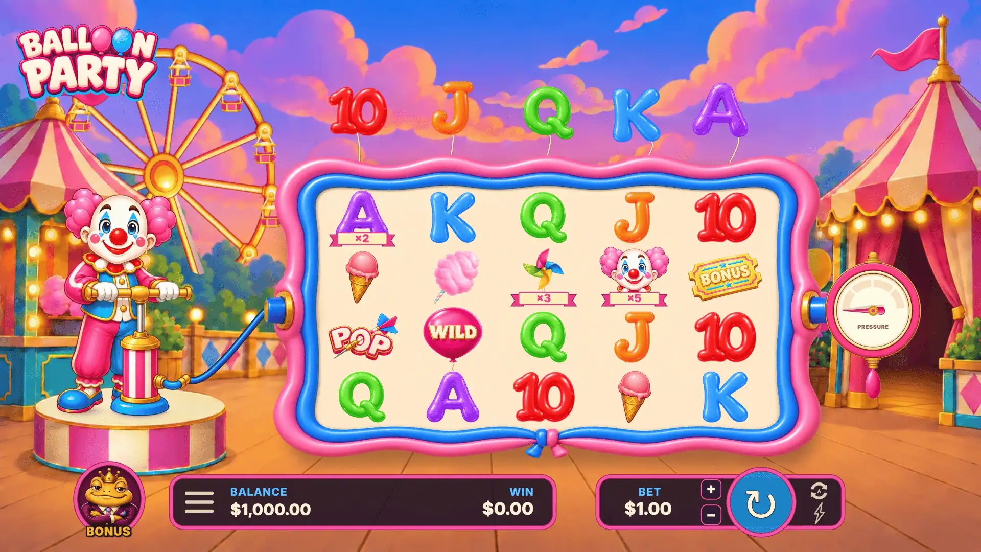 Balloon Party slot gameplay reels