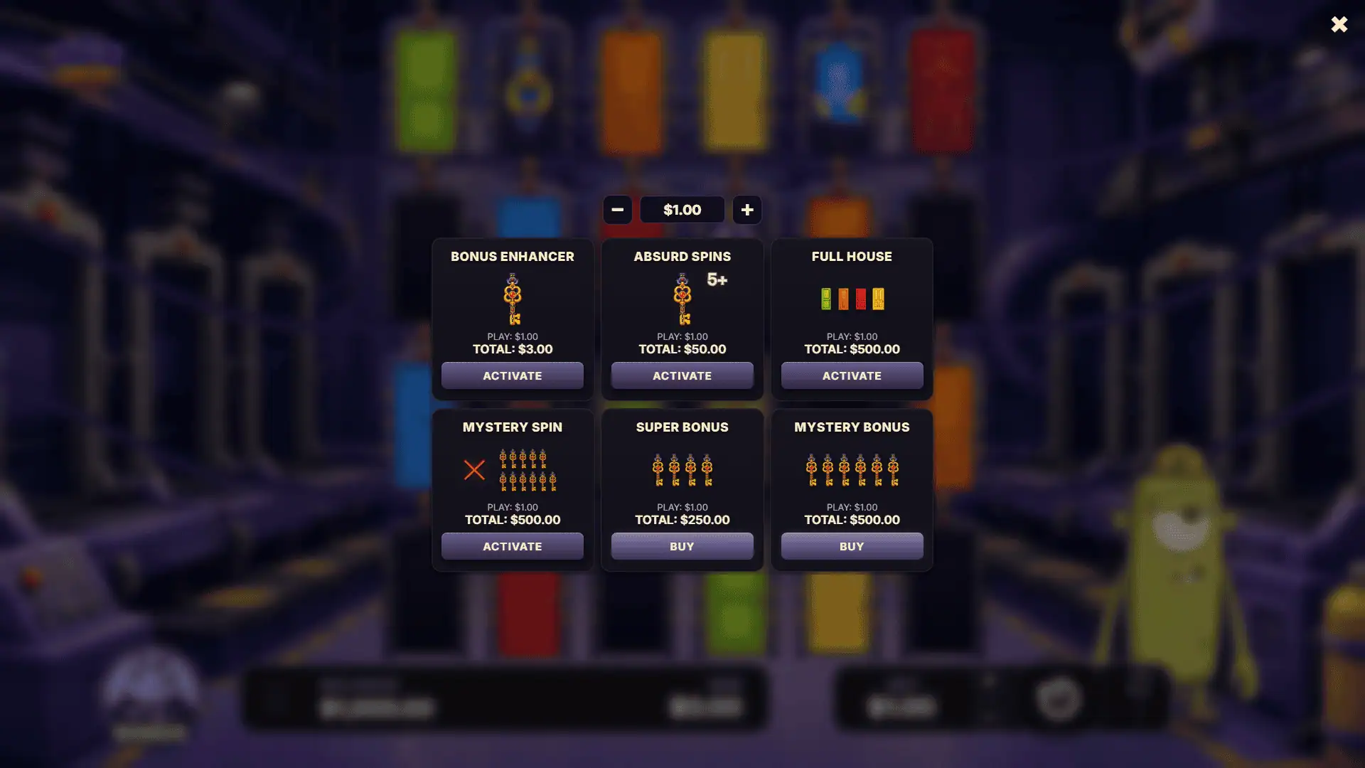 Door Drop bonus buy menu