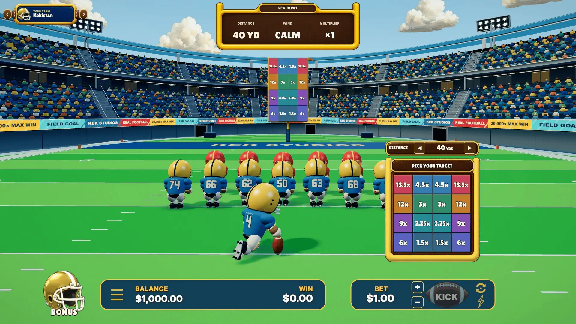 Field Goal slot gameplay reels