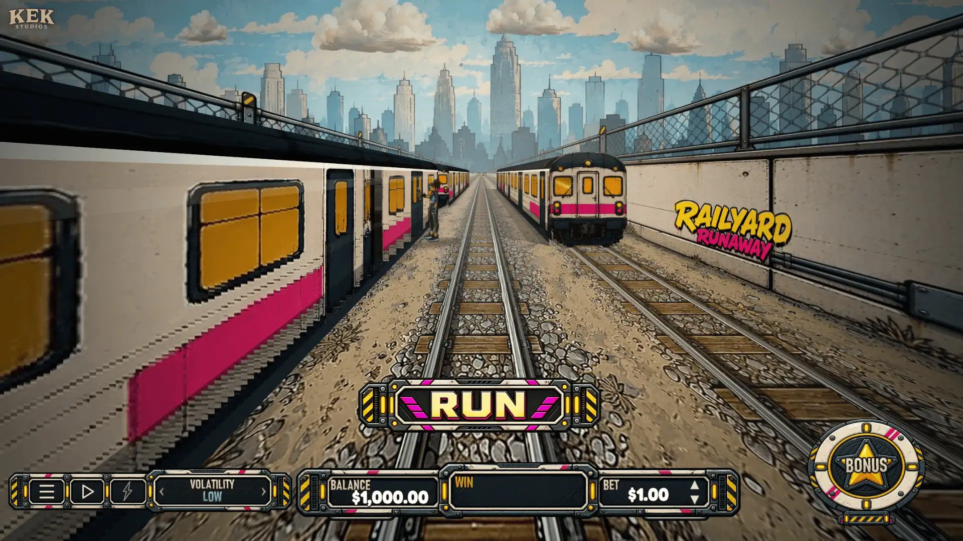 Railyard Runaway slot gameplay reels
