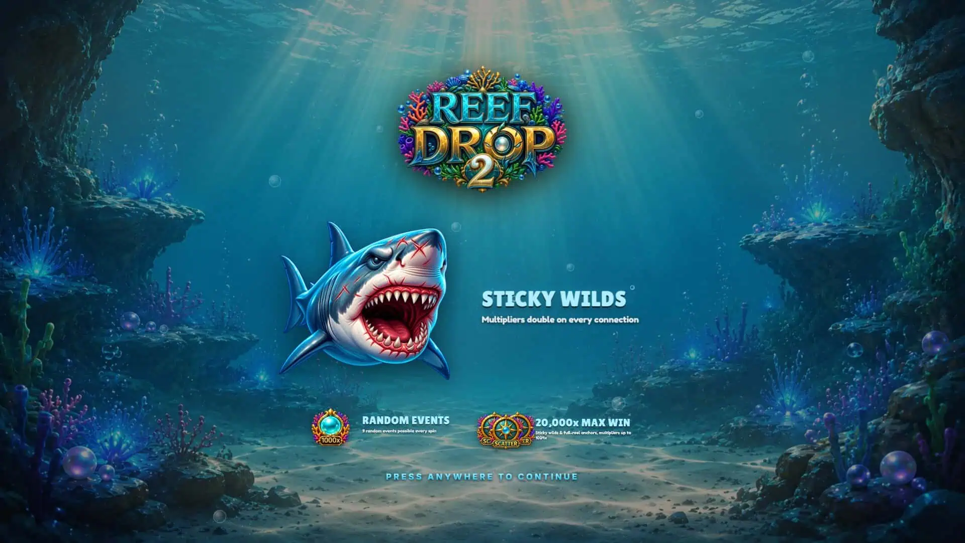 Reef Drop 2 slot intro screen