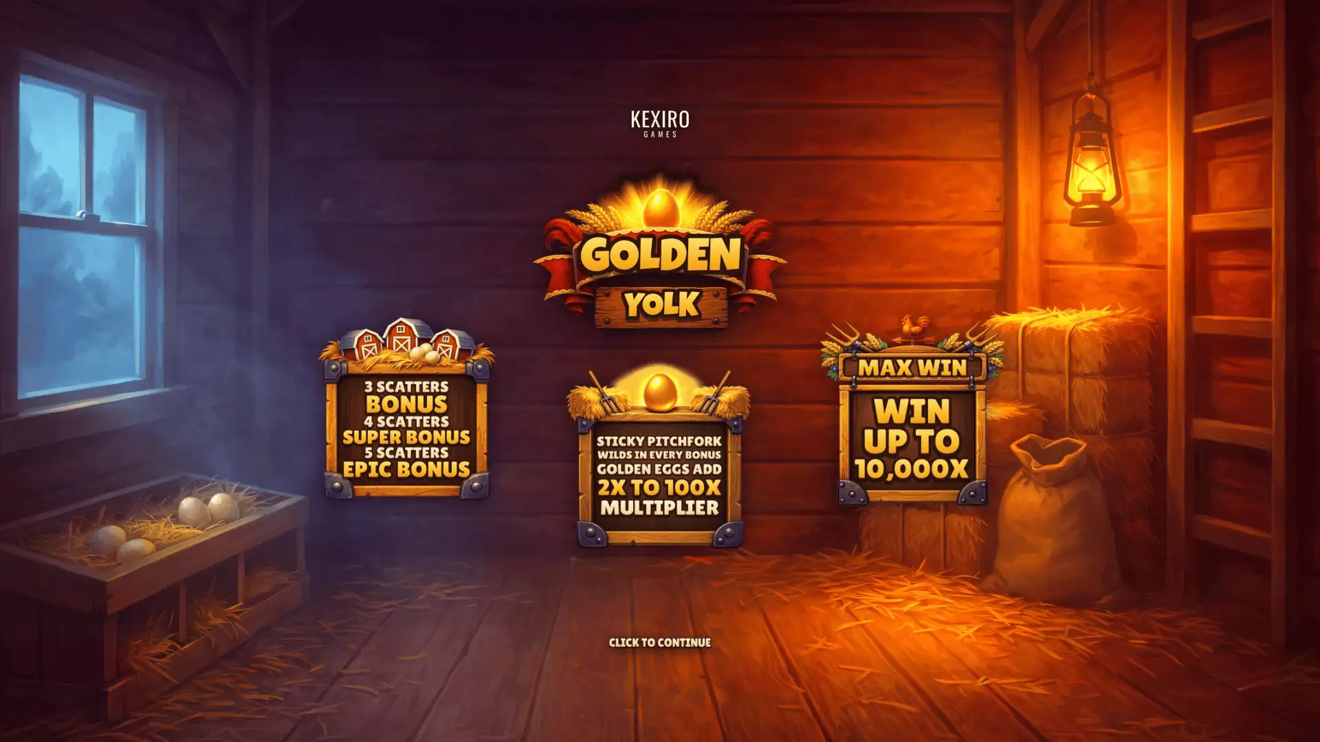 Golden Yolk slot intro screen