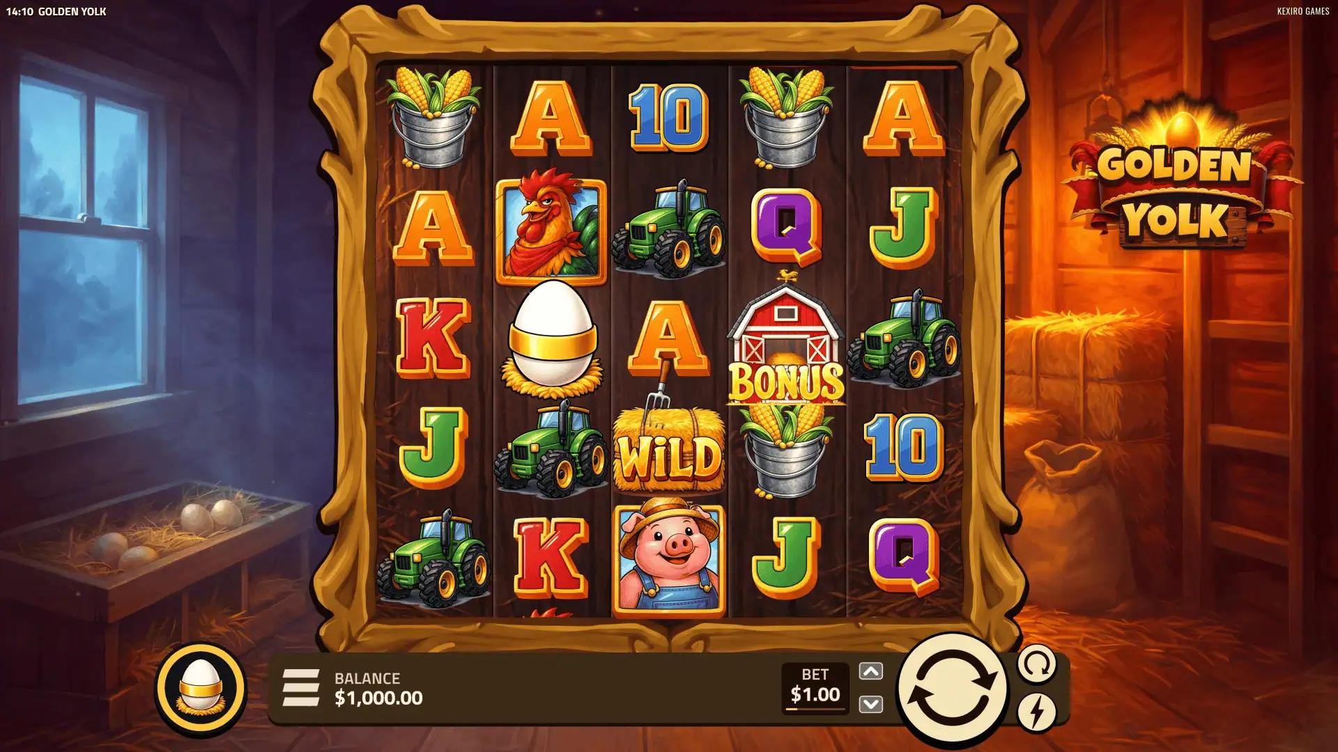 Golden Yolk slot gameplay reels