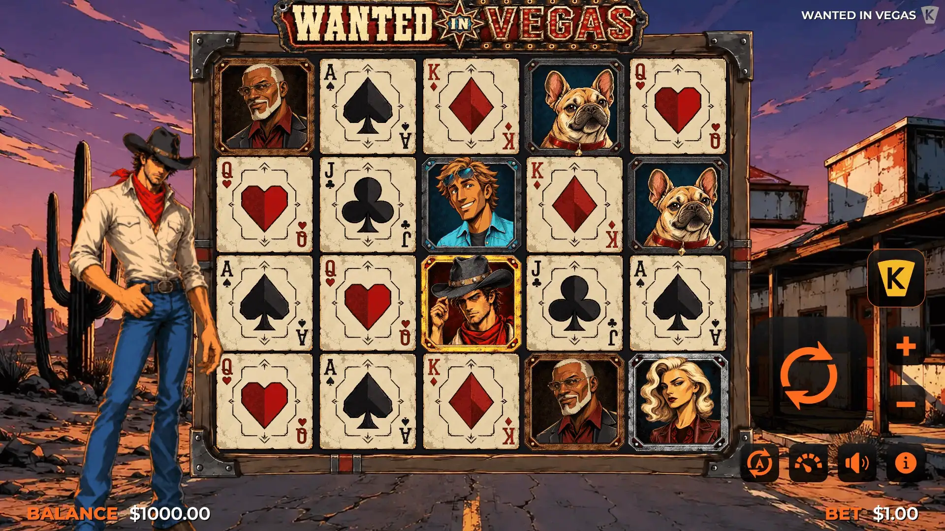Wanted in Vegas slot gameplay reels