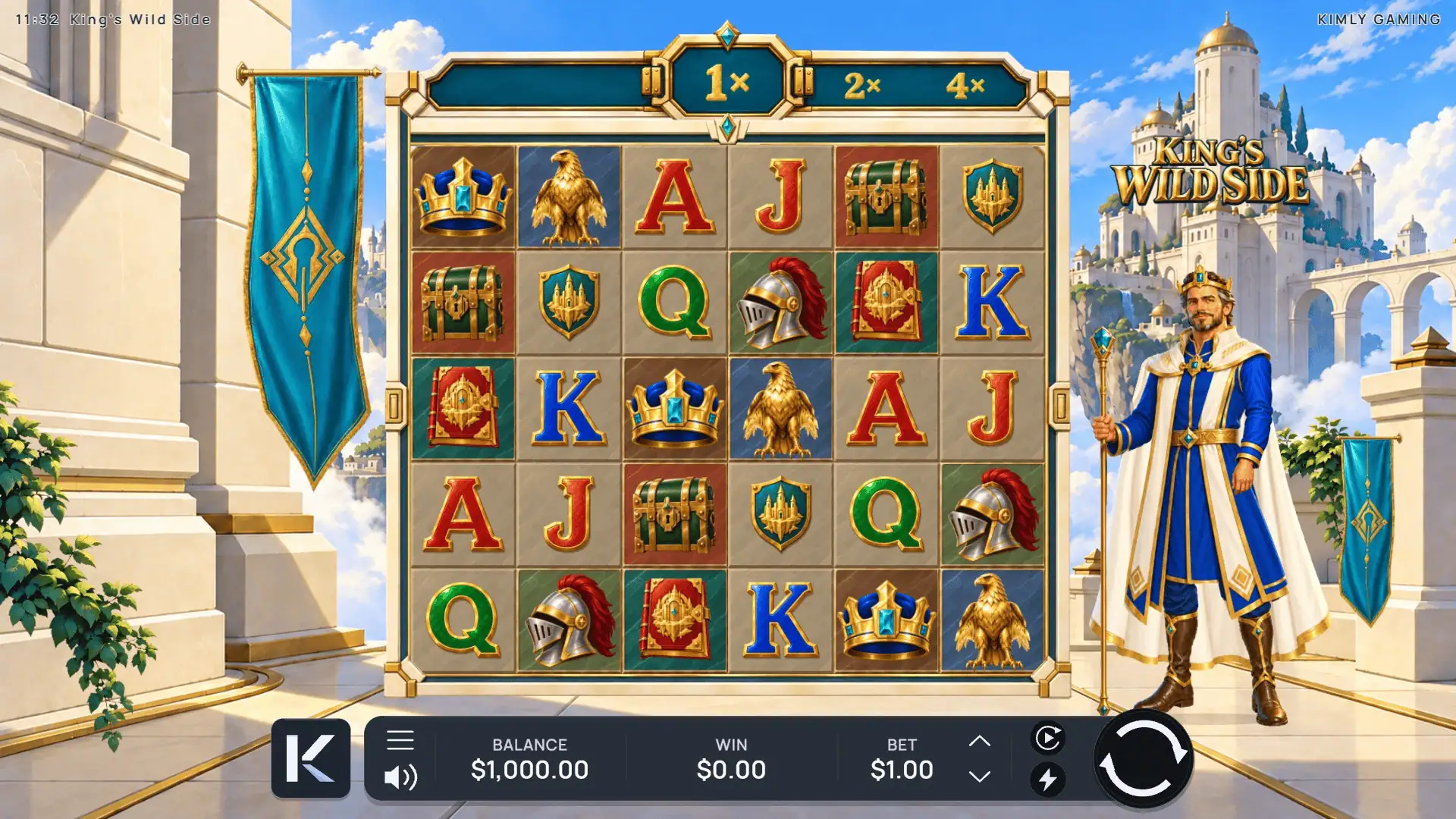 Kings Wild Side slot gameplay reels