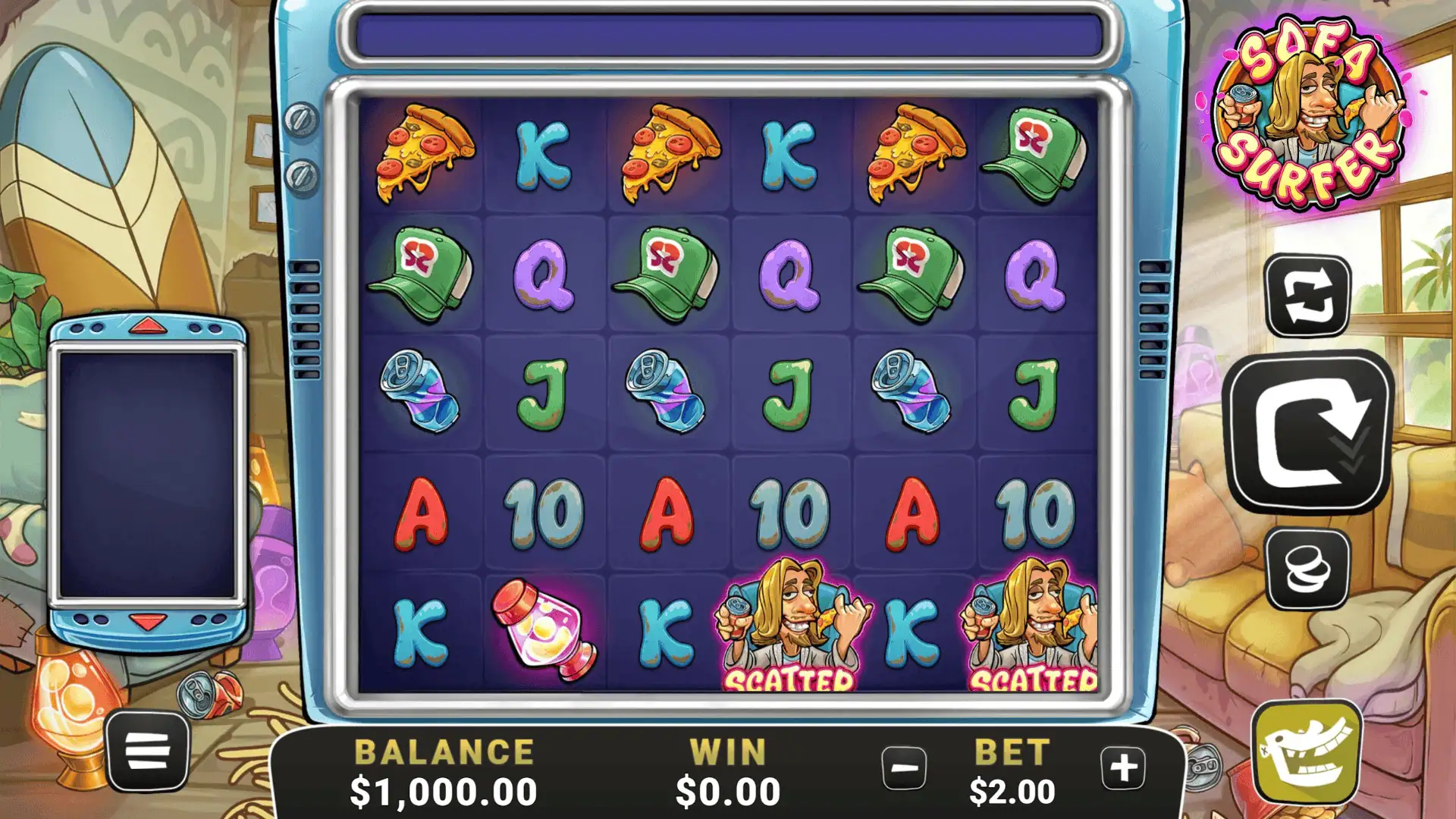 Sofa Surfer slot gameplay reels