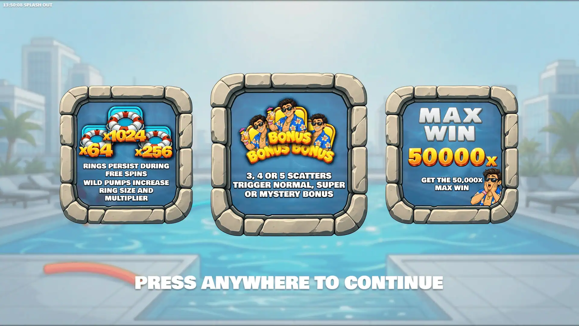 Splash Out slot intro screen
