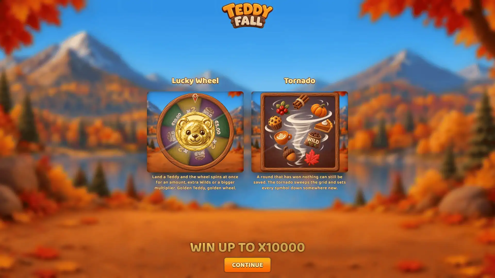 Teddy Fall slot intro screen