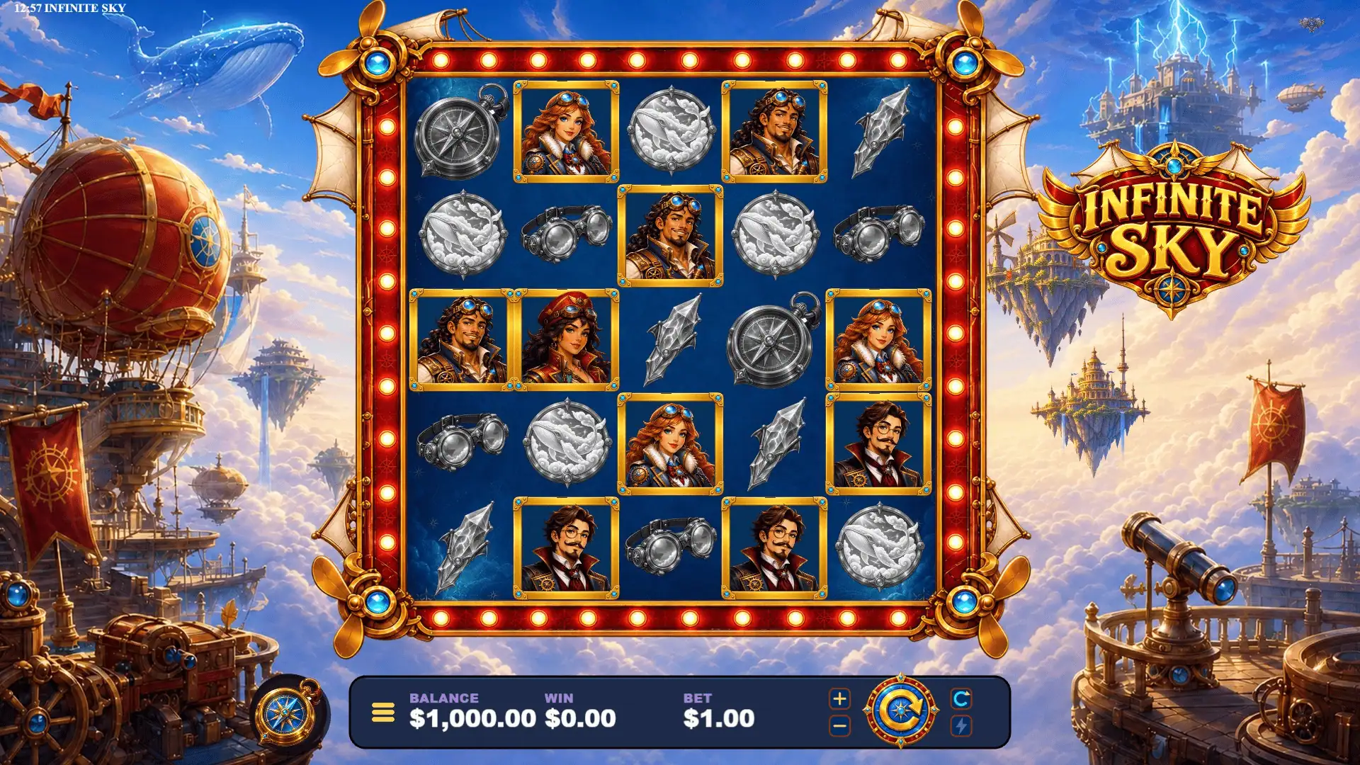 Infinite Sky slot gameplay reels