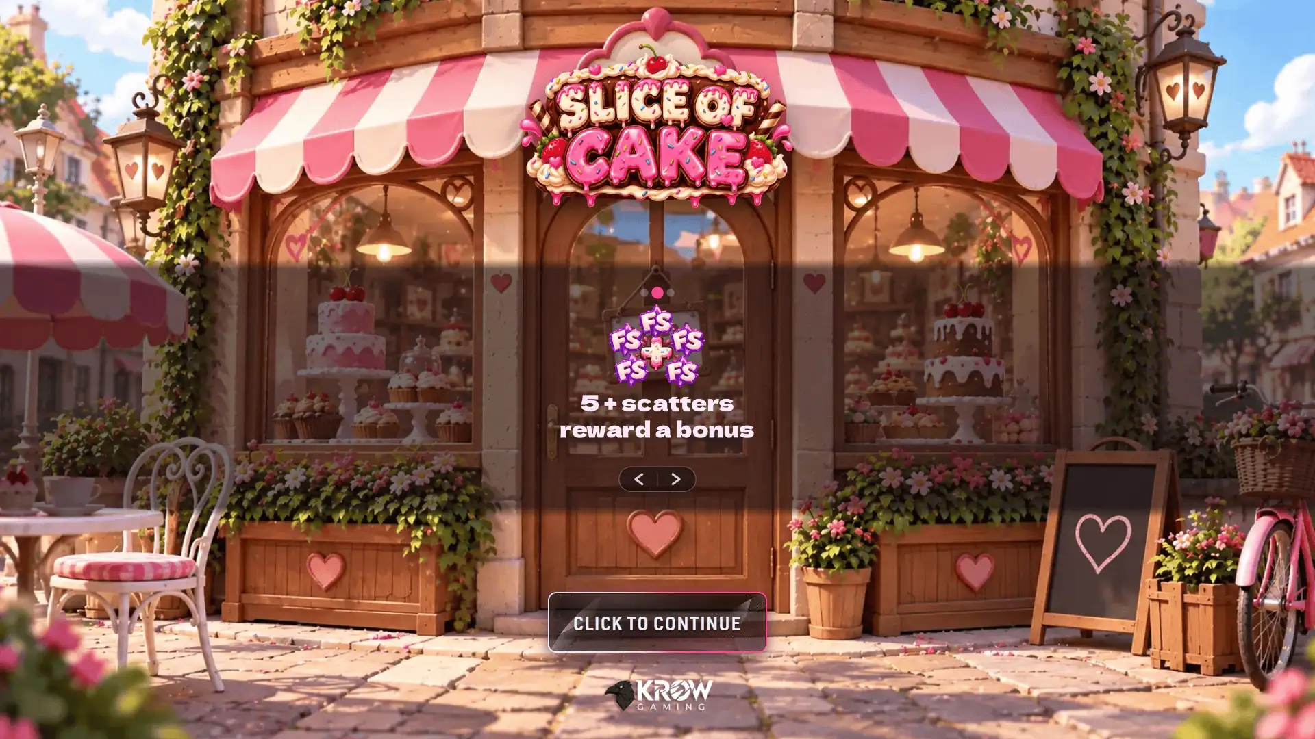 Slice Of Cake slot intro screen
