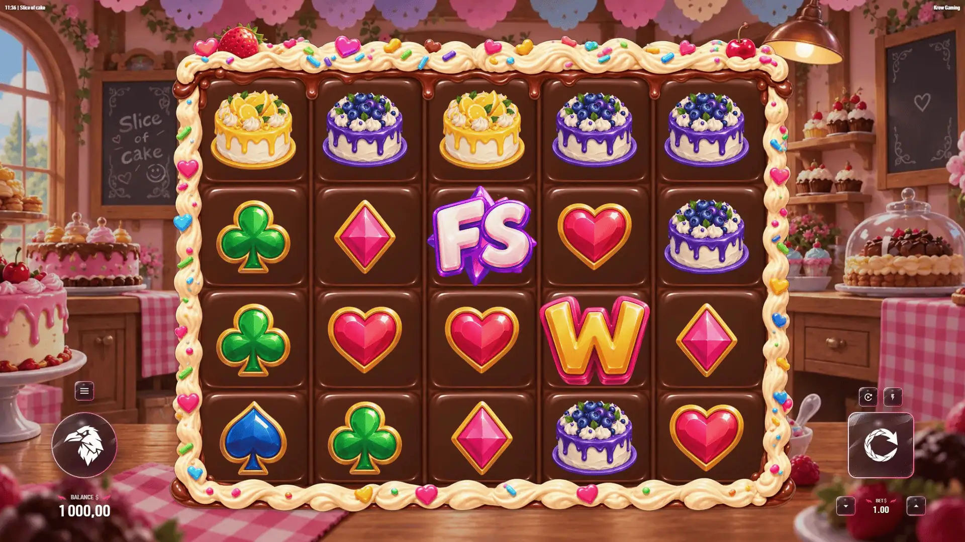 Slice Of Cake slot gameplay reels