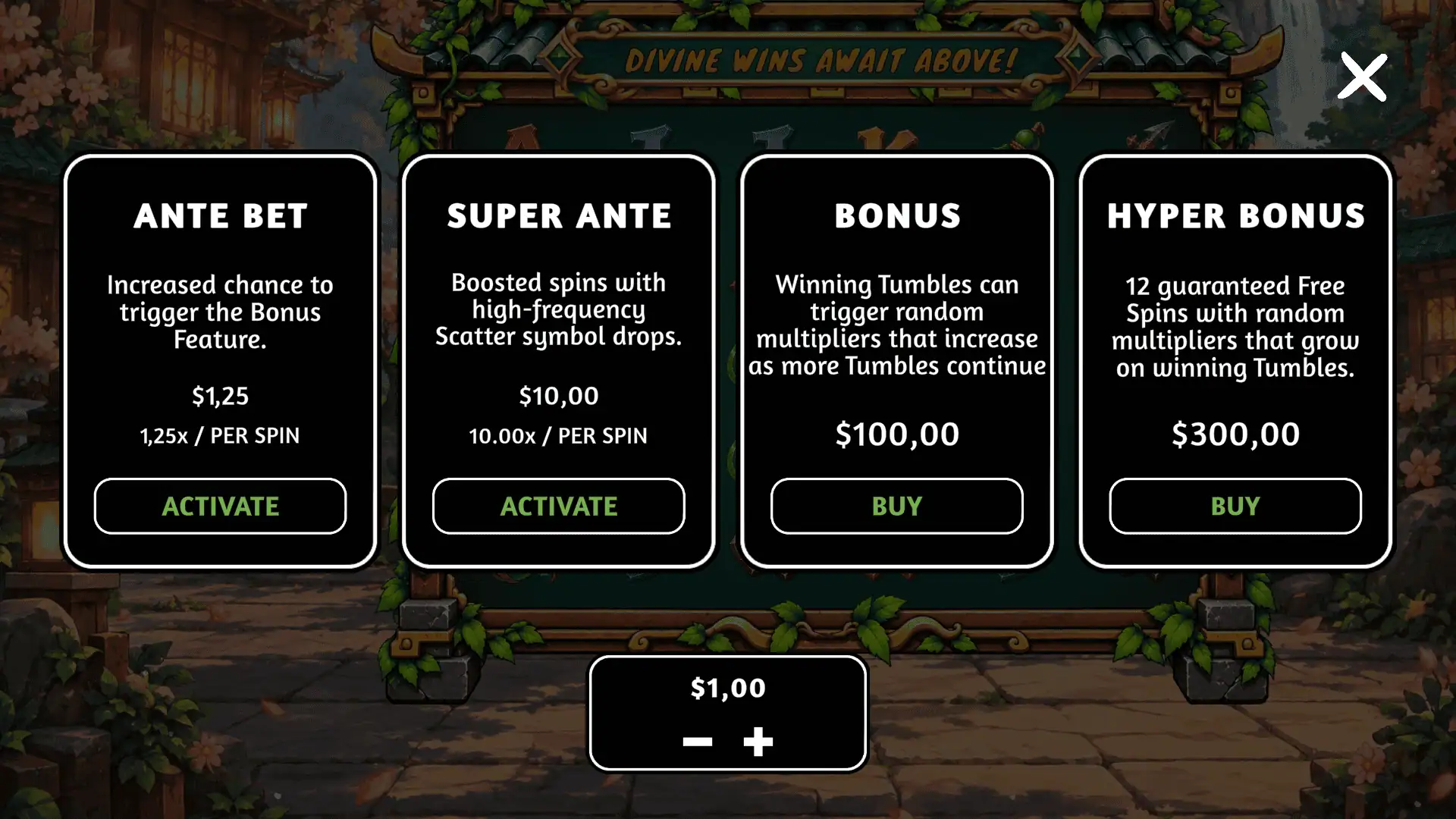 Shadow Blade bonus buy menu