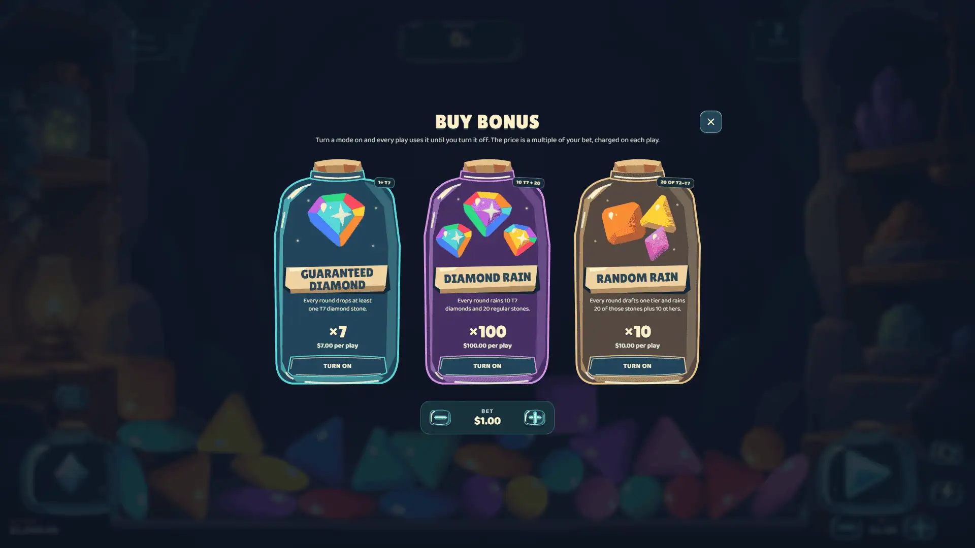 Merge Rush bonus buy menu