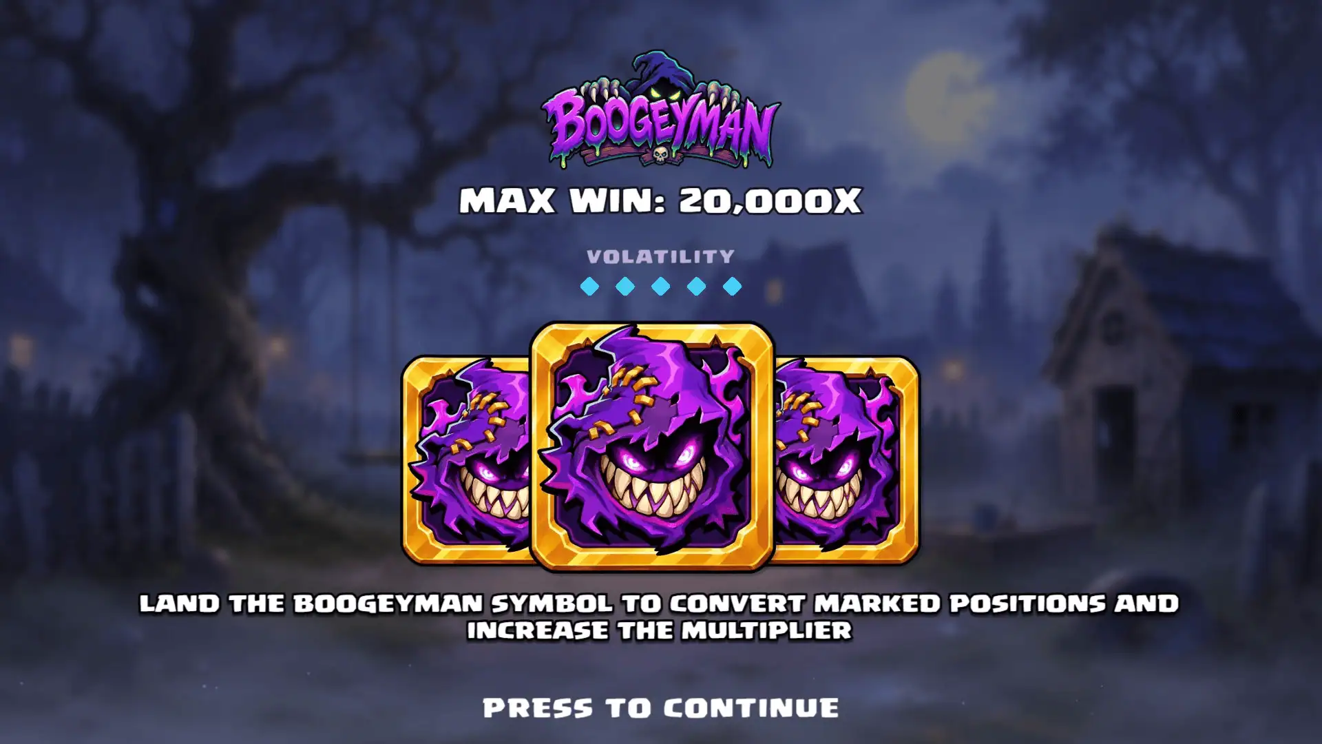 Boogeyman slot intro screen