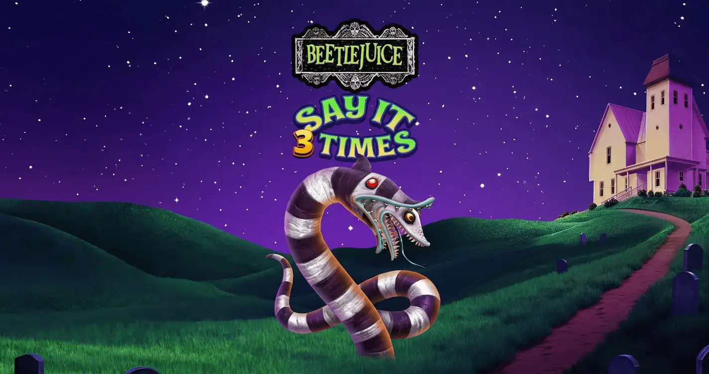 Beetlejuice Say It 3 Times Slot Demo by Light & Wonder slot cover image
