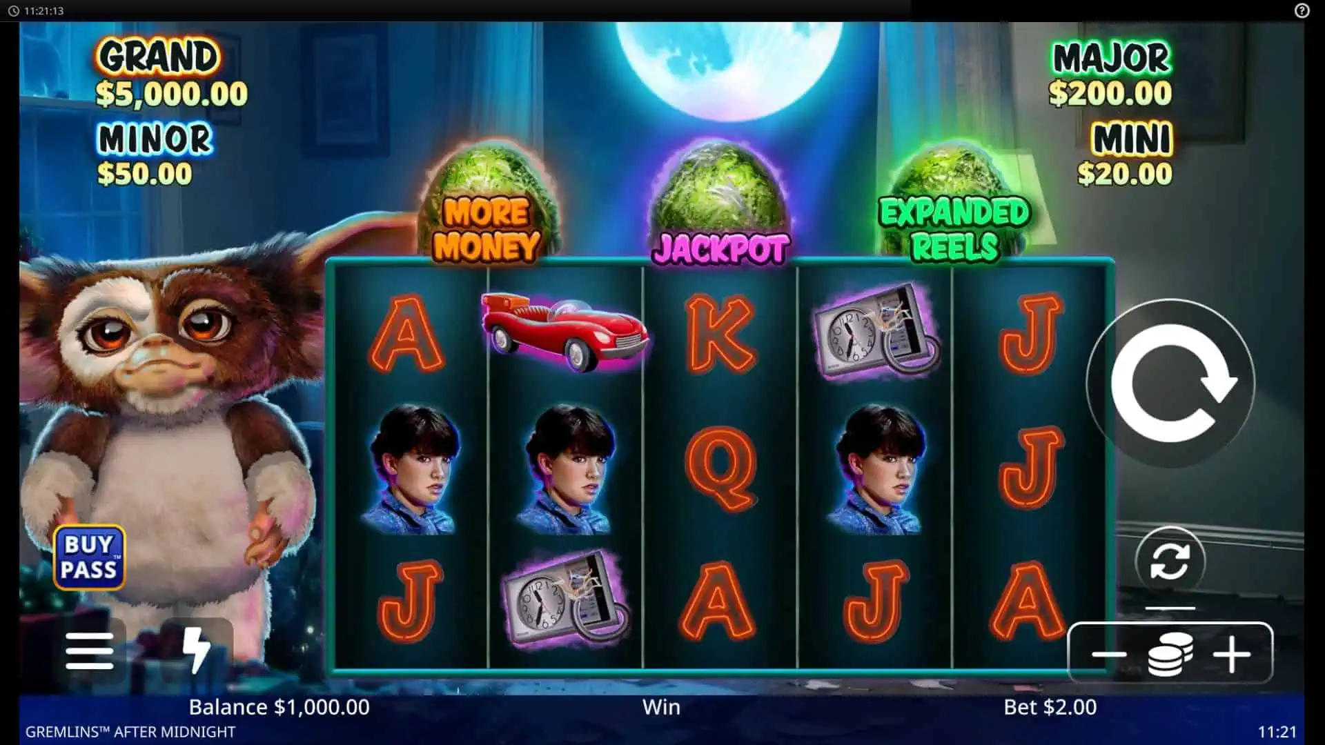 Gremlins After Midnight slot gameplay reels