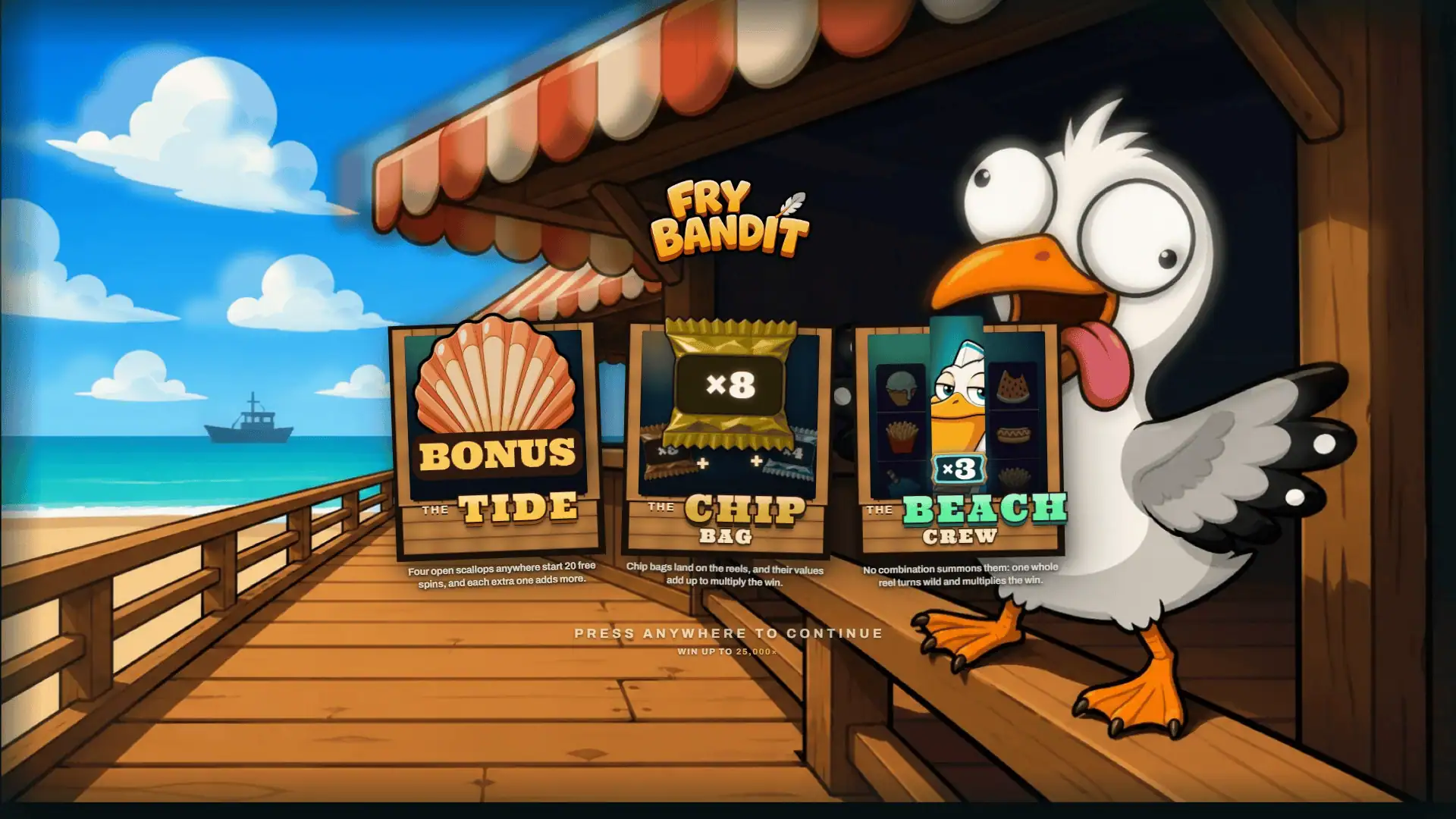 Fry Bandit slot intro screen