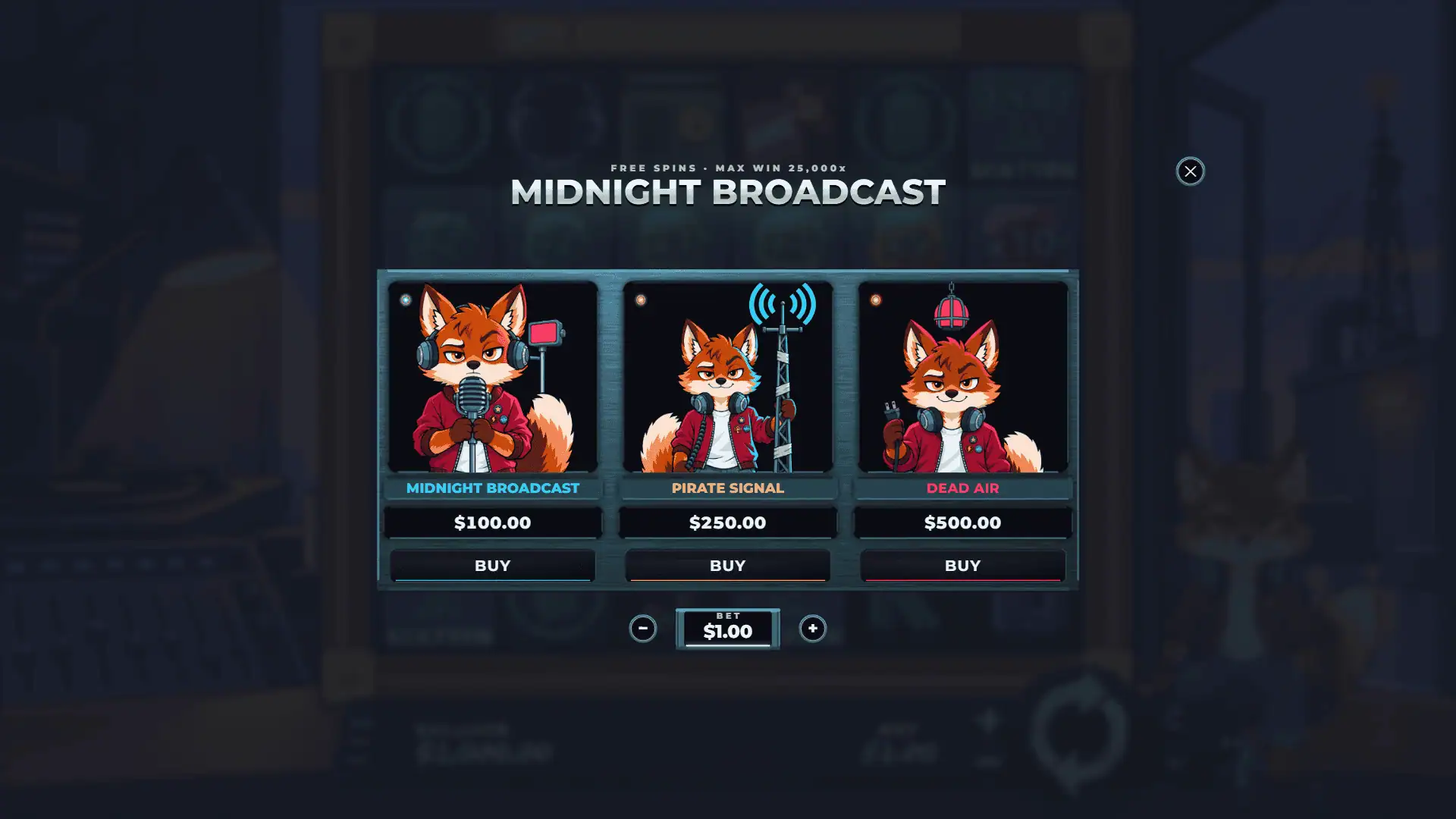 Midnight Radio bonus buy menu