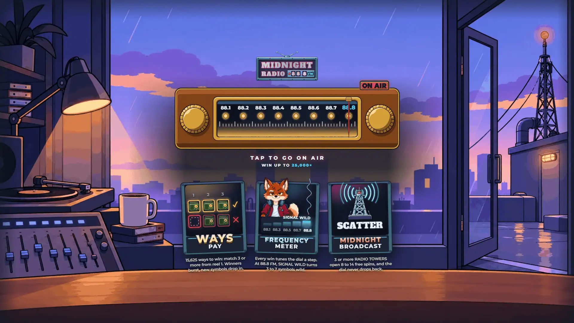 Midnight Radio slot intro screen