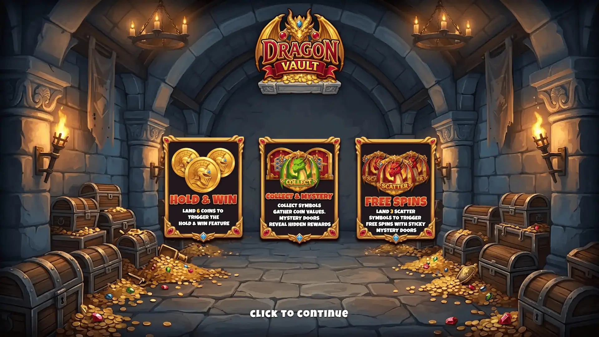 Dragon Vault slot intro screen