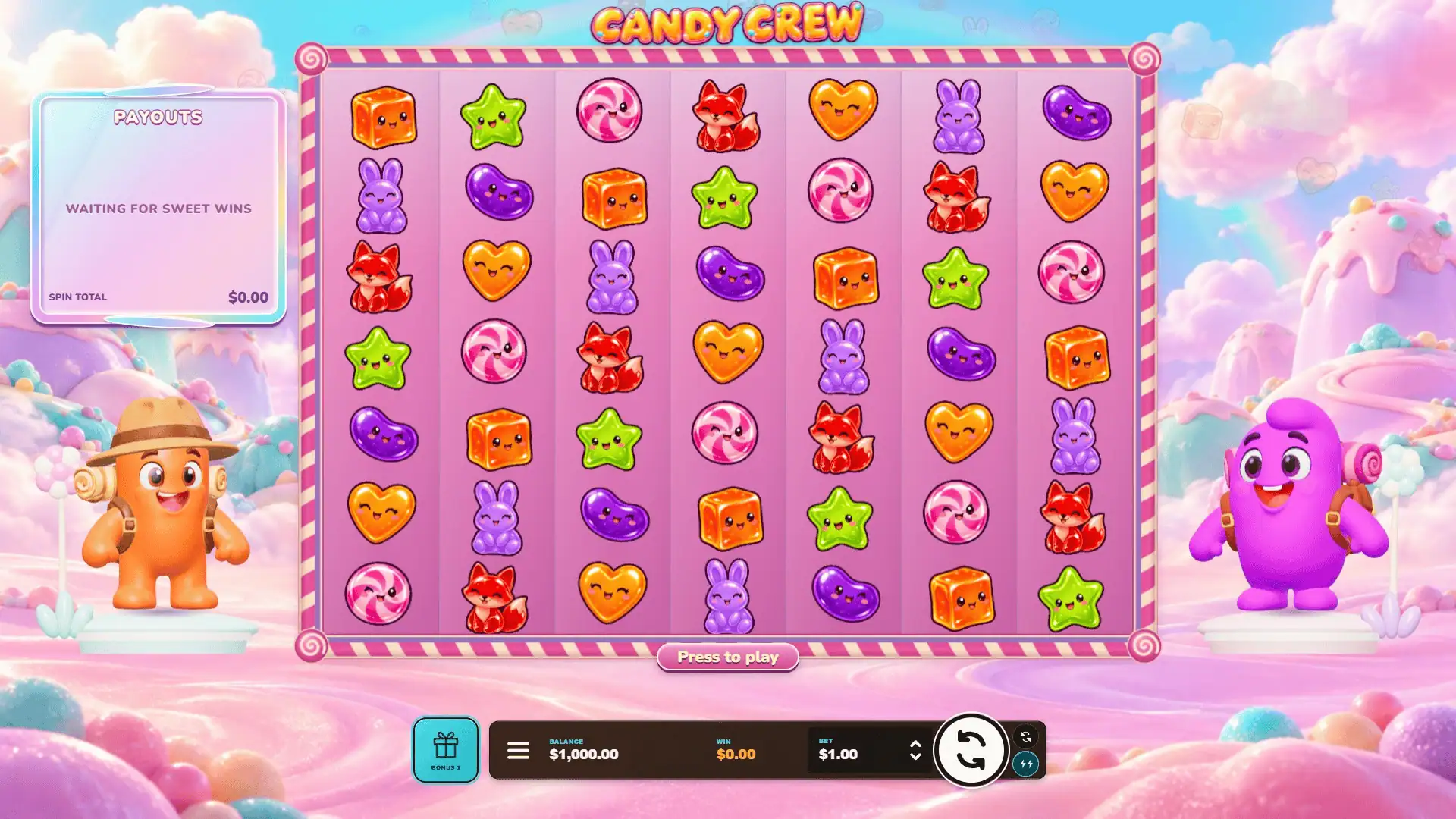 Candy Crew slot gameplay reels