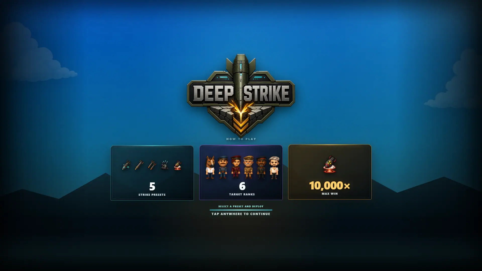 Deep Strike slot intro screen