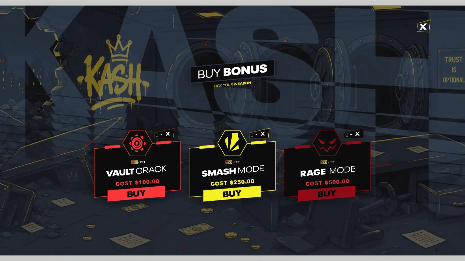 Rampage Extreme bonus buy menu