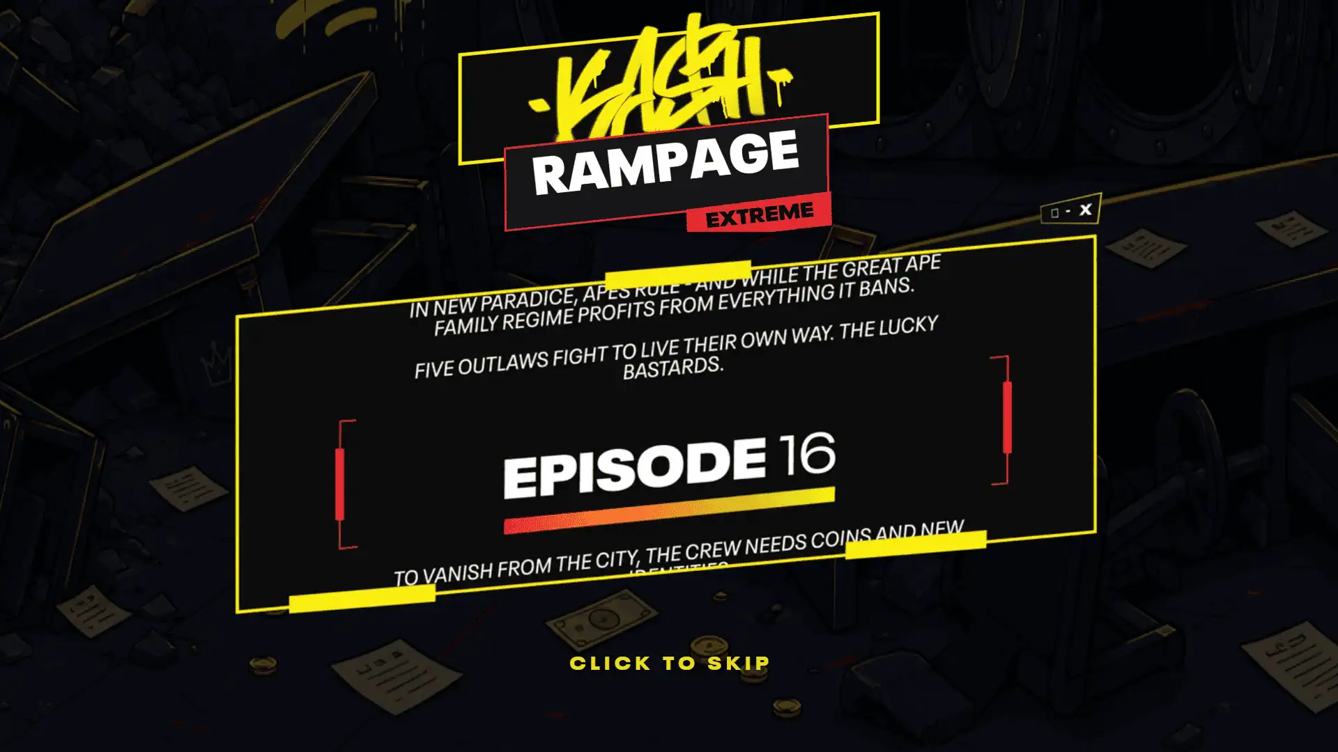 Rampage Extreme slot intro screen