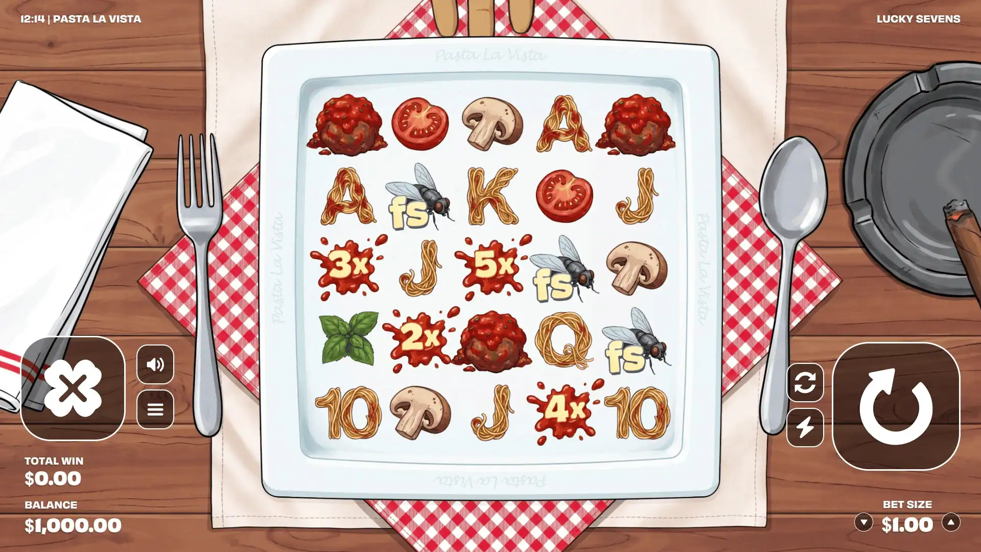 Pasta La Vista slot gameplay reels