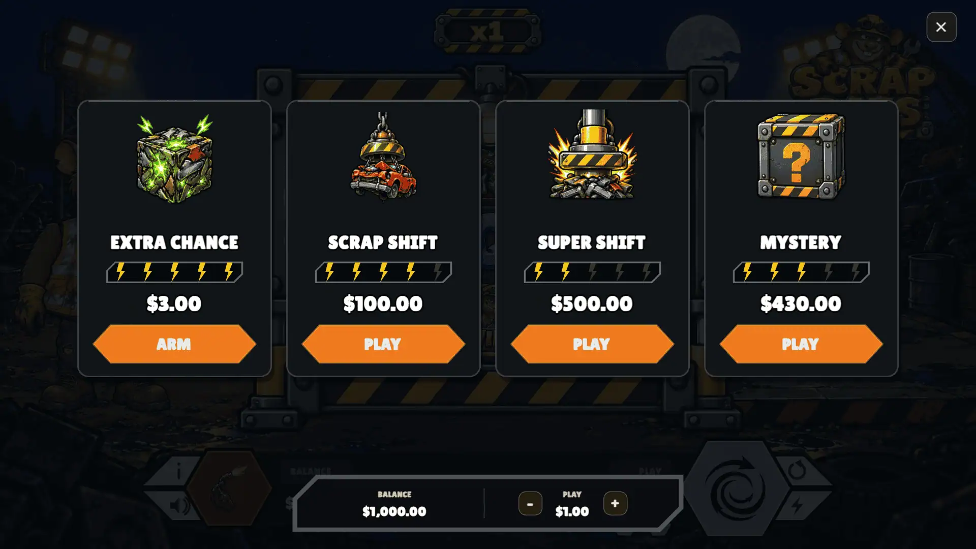 Scrap Rats bonus buy menu