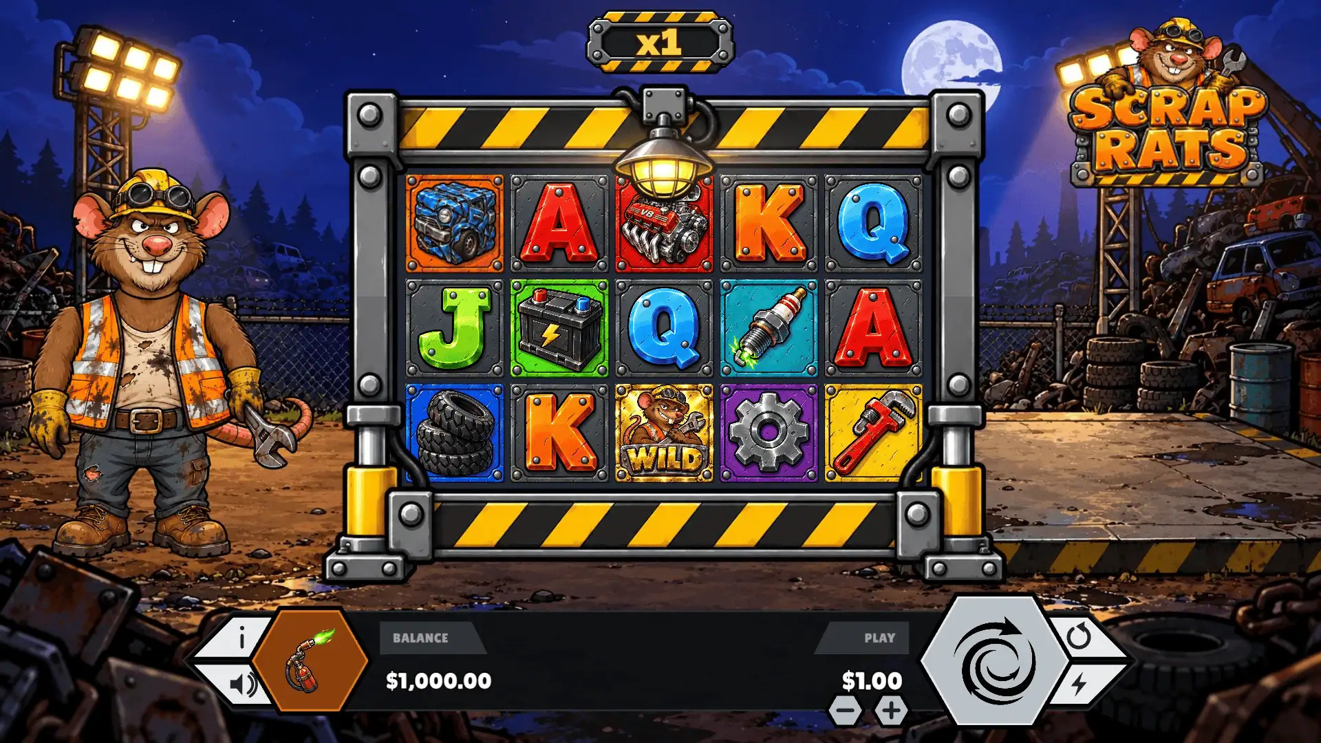 Scrap Rats slot gameplay reels