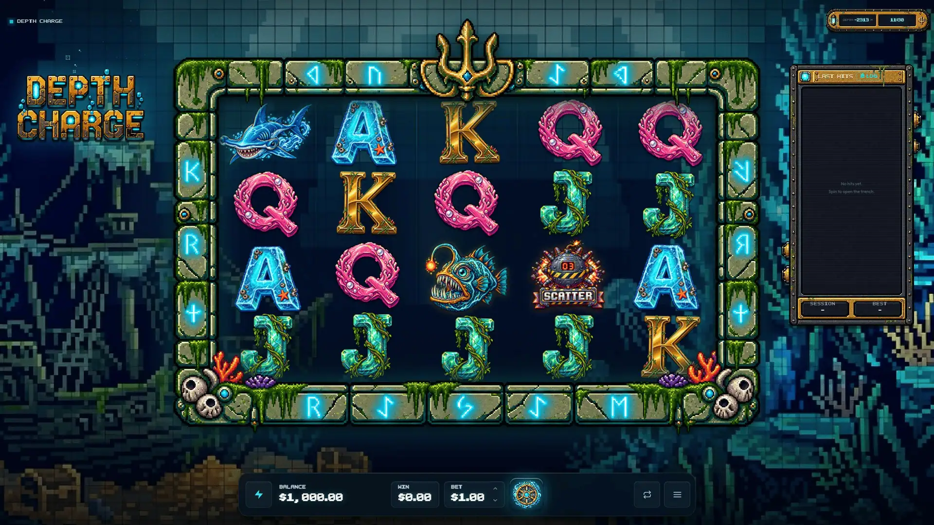 Depth Charge slot gameplay reels