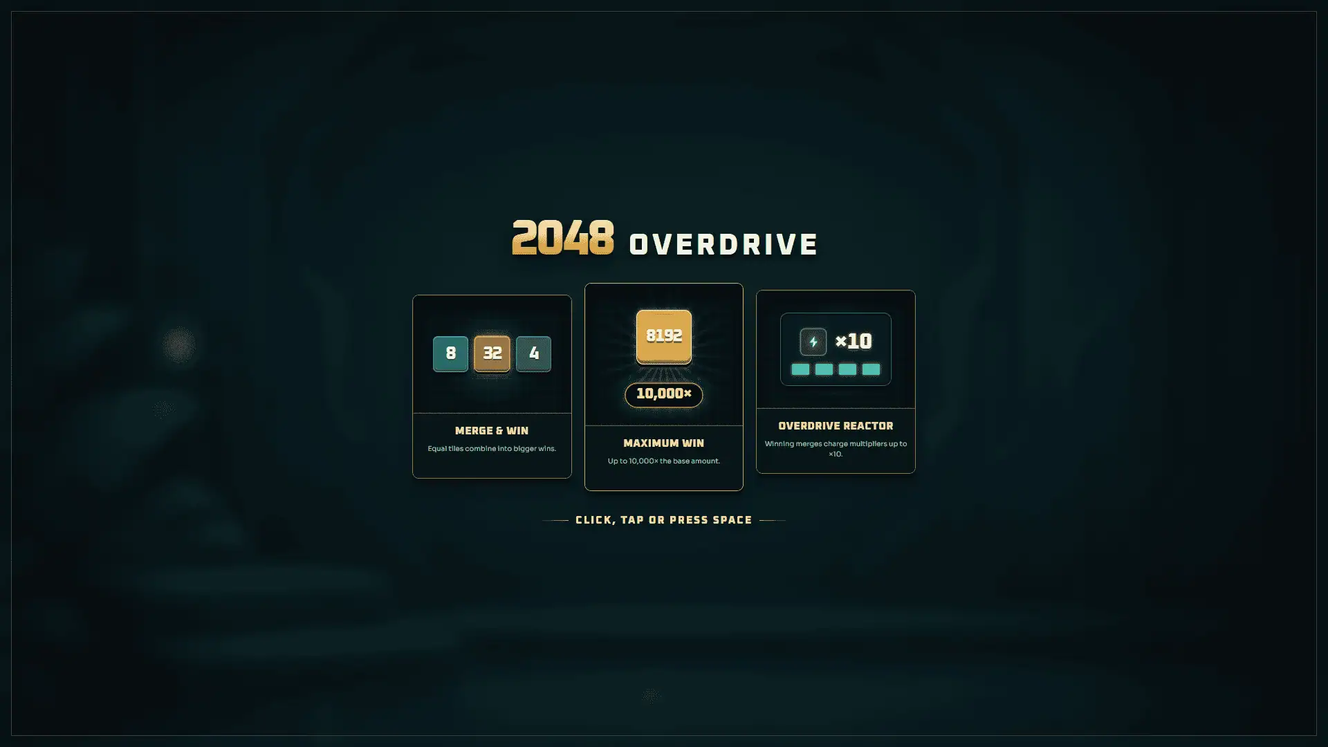 2048 Overdrive slot intro screen