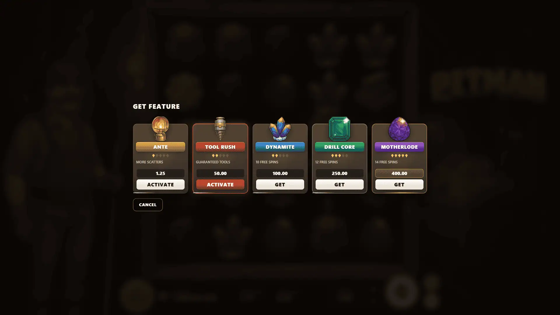 Pitman bonus buy menu